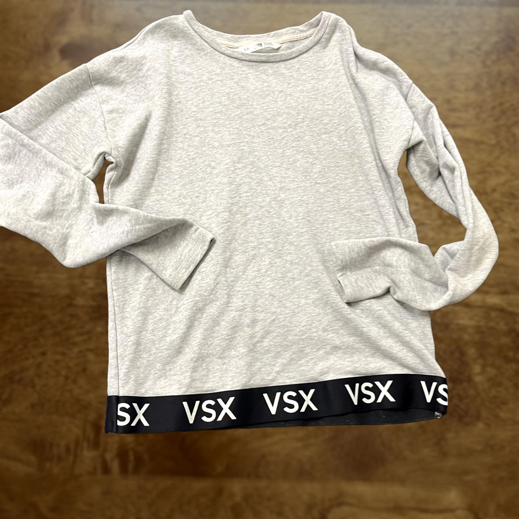 Victoria's Secret Victoria's Secret VSX Sport Womens Small Gray Logo Hem Pullover Top Shirt Crew Neck Long Sleeve Sweatshirt T-Shirt Size S / US 4 / IT 40 - 1 Thumbnail