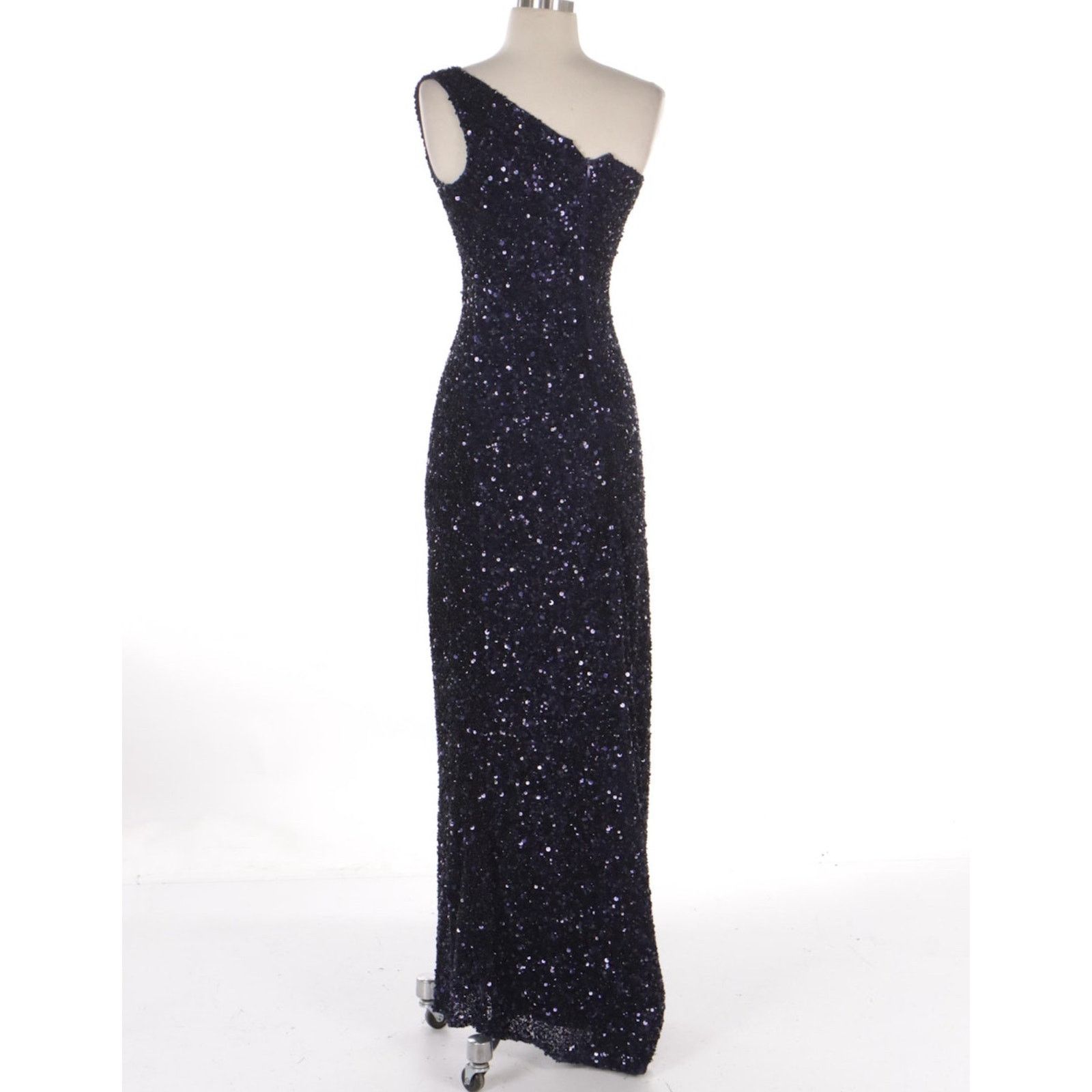 Other Theia Blue Sequined One-Shoulder Evening Dress - Size 4 Size S / US 4 / IT 40 - 3 Thumbnail