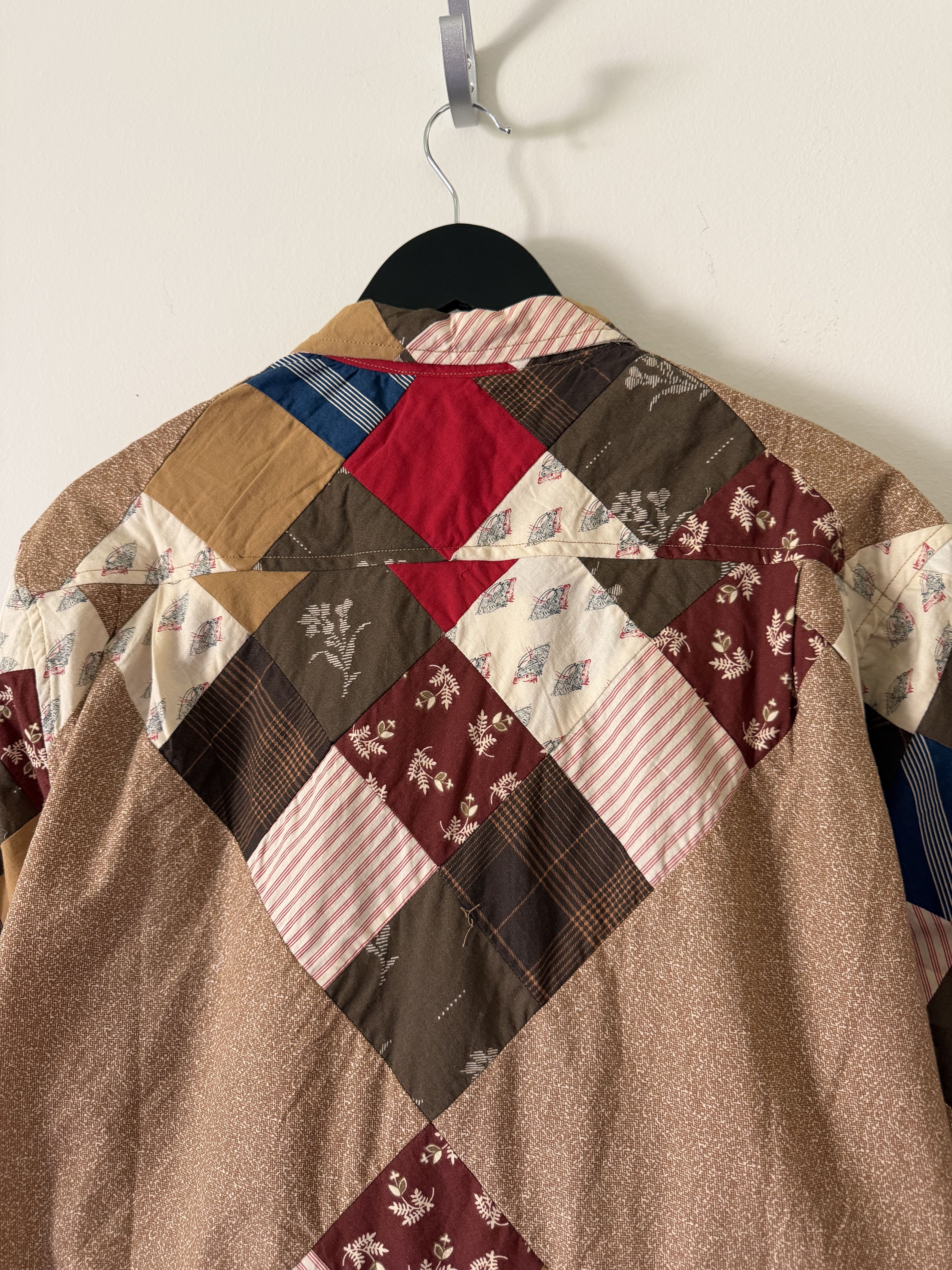 Bode Pony Calico Quilt Long Sleeve Button Up in Brown, Men's (Size Xxl) — image 6 of 6