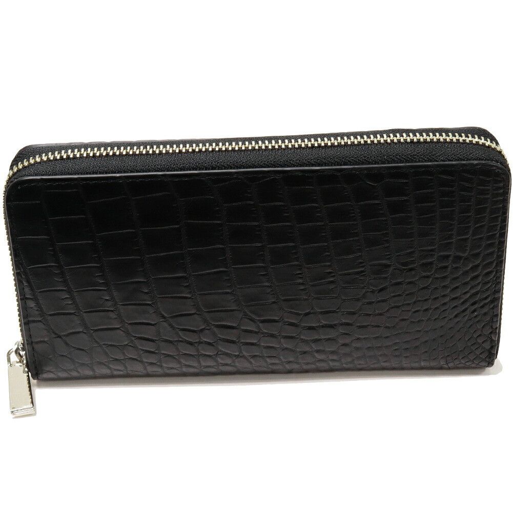 Other Other Crocodile Long Zip Wallet Black 2301413 Natural Material Long Wallet DUTY FREE for USA Size ONE SIZE - 1 Thumbnail