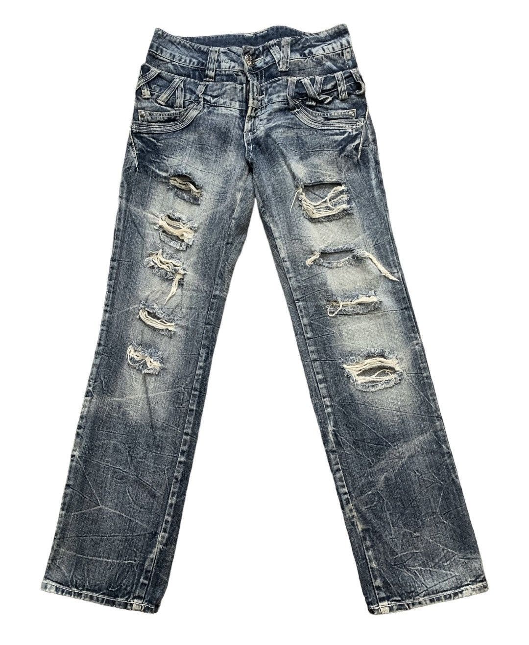 Japanese Doublewaist Distressed Jeans