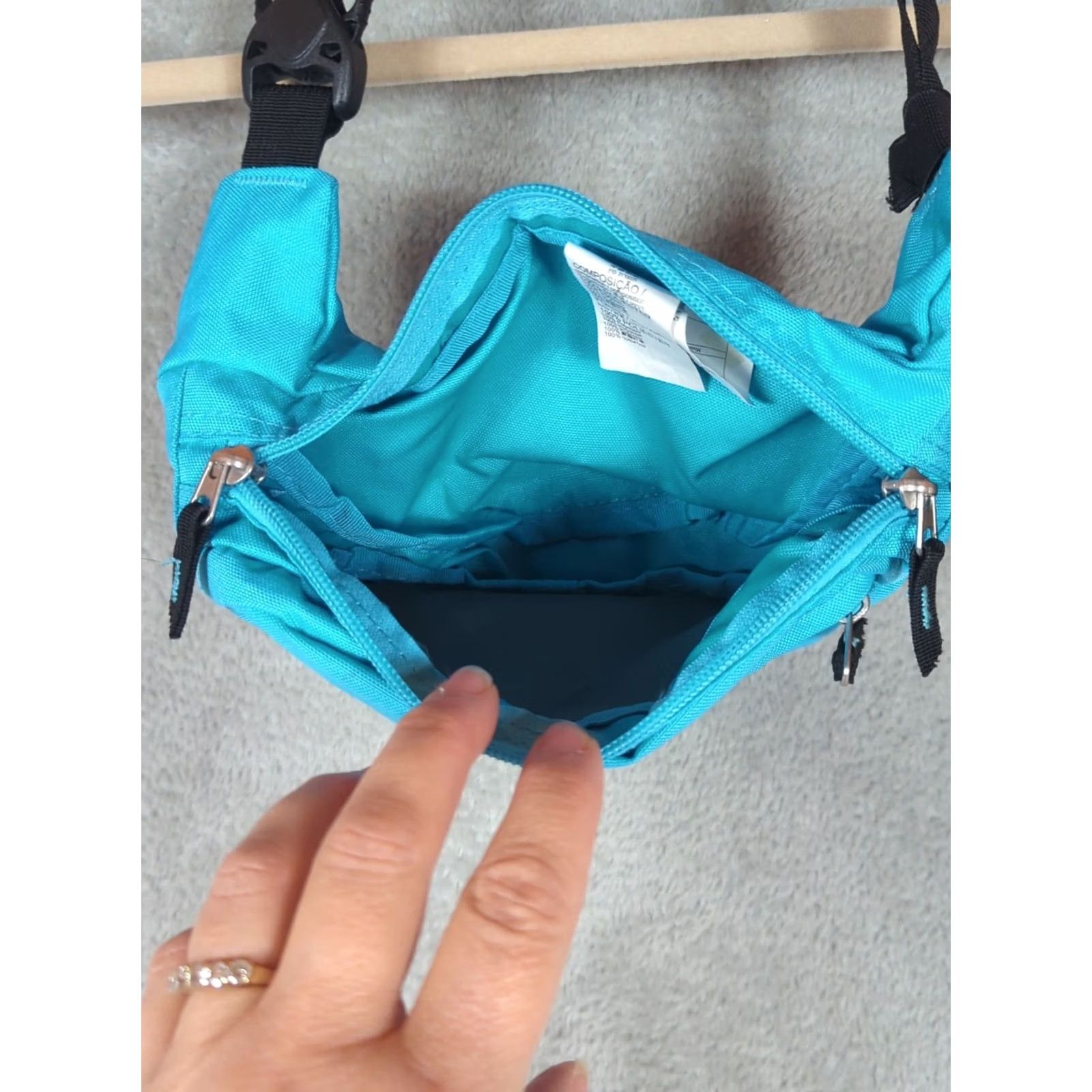 Jansport JanSport Aqua Blue Waist Fanny Pack Bag Crossbody Zip Pocket Adjustable Strap OS Unisex Adults Small Matte Nylon Lining 90s Outdoor Sports Size ONE SIZE - 4 Thumbnail