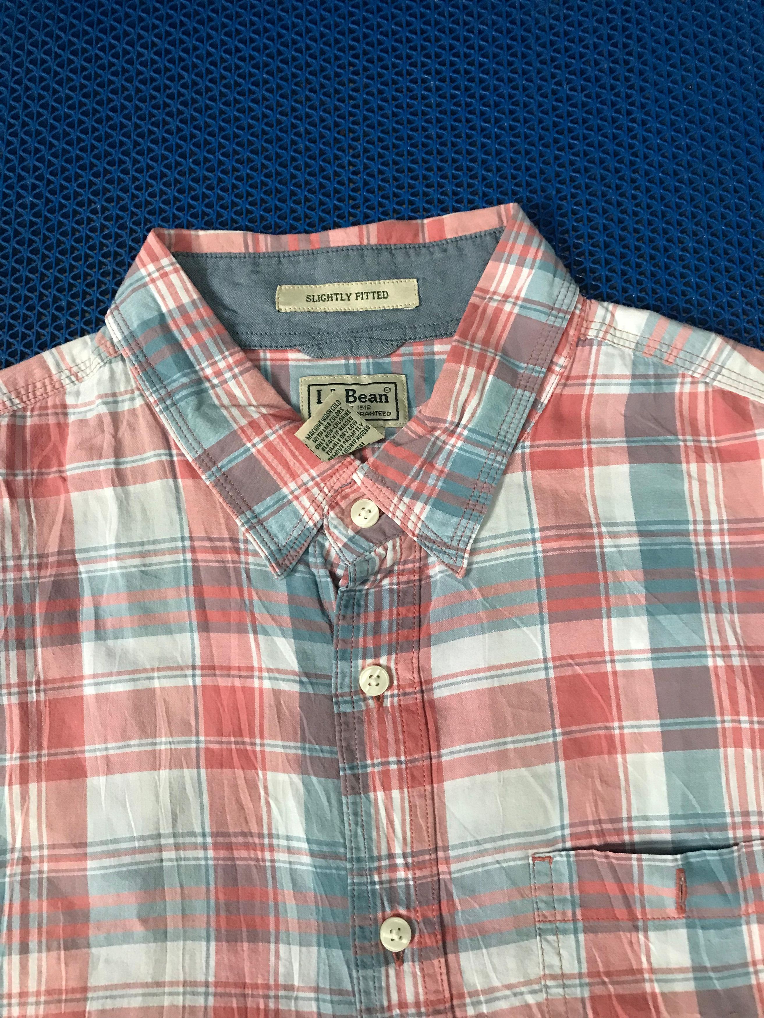 L.L. Bean LL Bean Plaid Tartan Madrass shirt Short Sleeves red Size US L / EU 52-54 / 3 - 5 Thumbnail