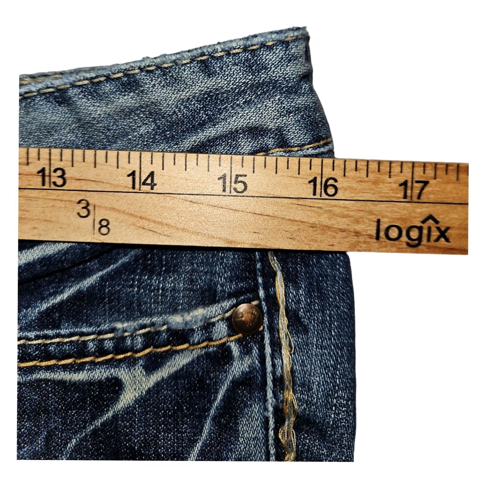 Vintage VINTAGE Buckle BKE Madison Shorts Women's Bermuda Denim Blue 27 Ultra Low-Rise Embroidered Pockets Size 27" / US 4 / IT 40 - 5 Thumbnail