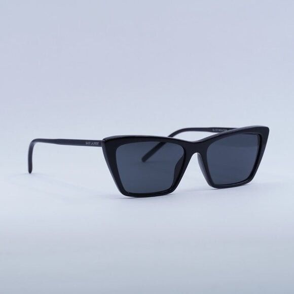 Saint Laurent Paris New Saint Laurent SL737 MICA THIN 001 Sunglasses - Black Size ONE SIZE - 5 Thumbnail