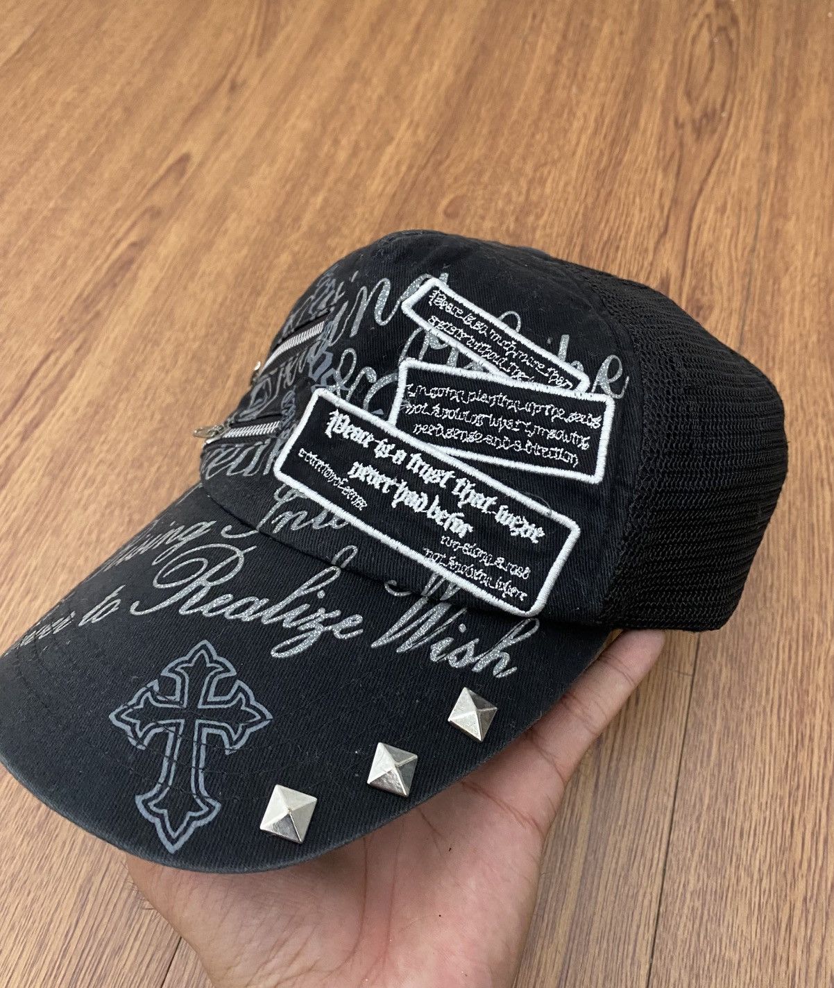 If Six Was Nine Poem cross zipper punk i6w9 trucker hats Size ONE SIZE - 3 Thumbnail