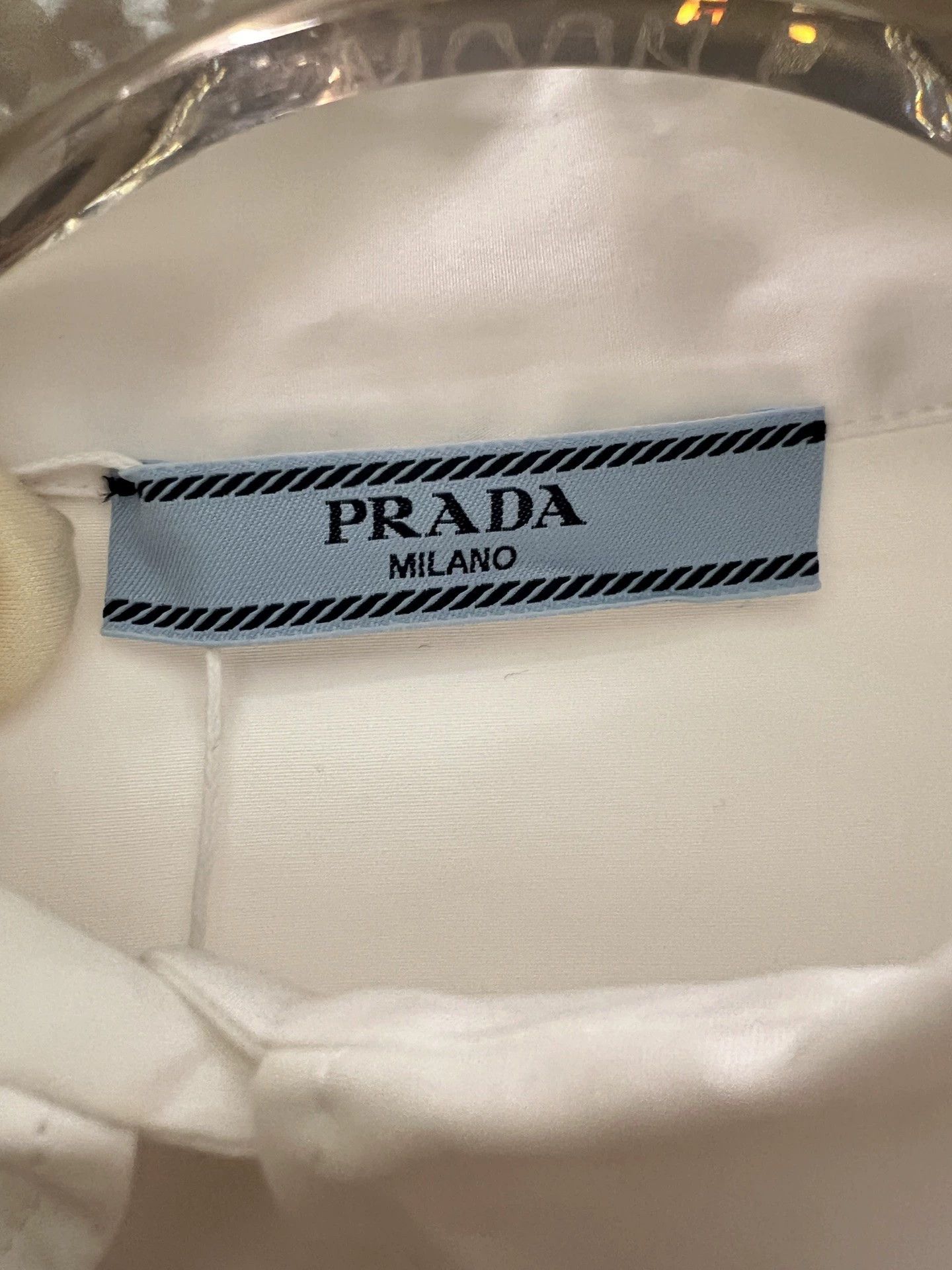 Prada Prada White Short LS Shirt 42 Stained Pre-owned Size M / US 6-8 / IT 42-44 - 3 Thumbnail