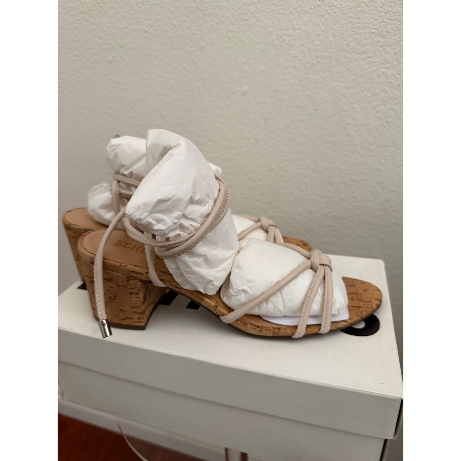 SCHUTZ Schutz Suzy leather & coral block heel sandals 8.5 beige Size US 8.5 / IT 38.5 - 7 Thumbnail