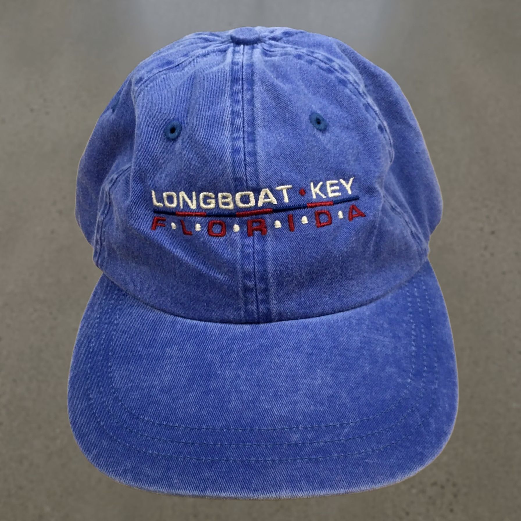 Vintage Ahead Blue Canvas Baseball Cap OS Mens Embroidered Longboat Key Florida Summer Hat Size ONE SIZE - 1 Thumbnail