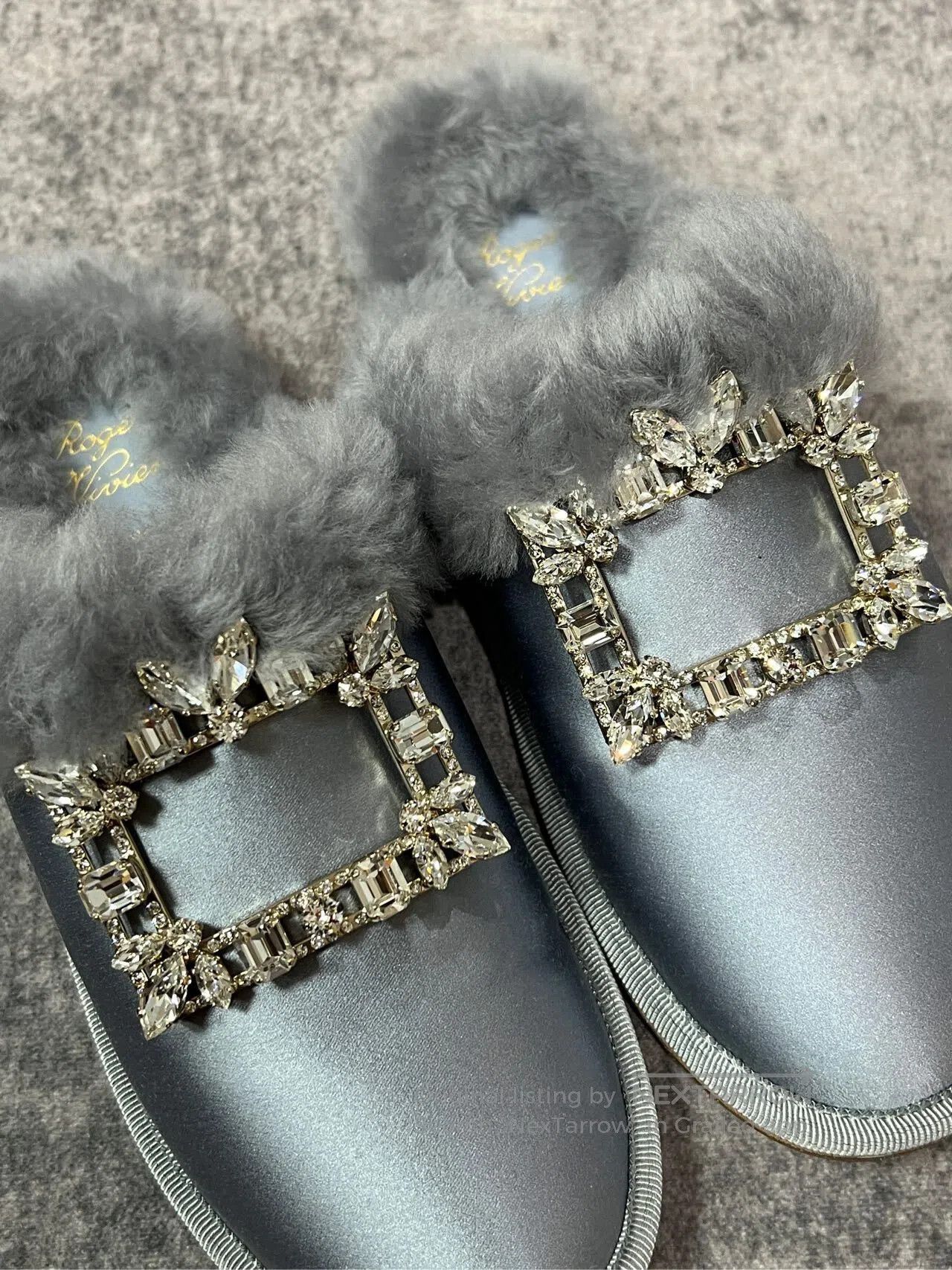 Roger Vivier Roger Vivier Crystal Button Fur Slippers| Size US 4.5 / IT 34.5 - 3 Thumbnail