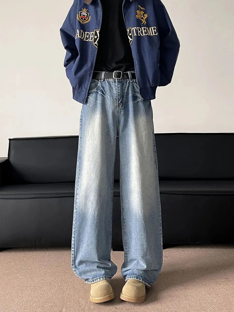 Japanese Brand Retro loose straight leg micro flared jeans Size US 32 / EU 48 - 1 Thumbnail