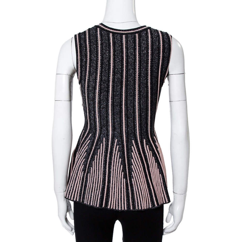 Missoni Missoni Black Stripe Lurex Knit Flared Tank Top Size S / US 4 / IT 40 - 13 Thumbnail