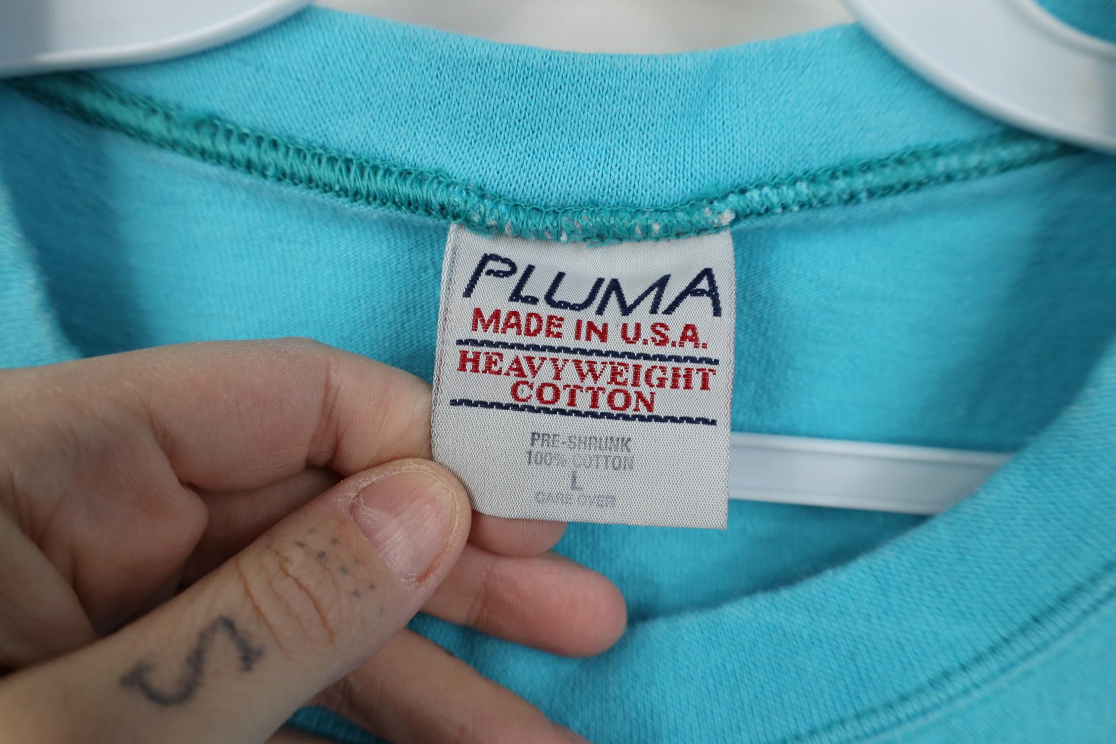 Vintage Vintage 90s Streetwear Heavyweight Cotton T-Shirt Blue USA Size US L / EU 52-54 / 3 - 4 Thumbnail