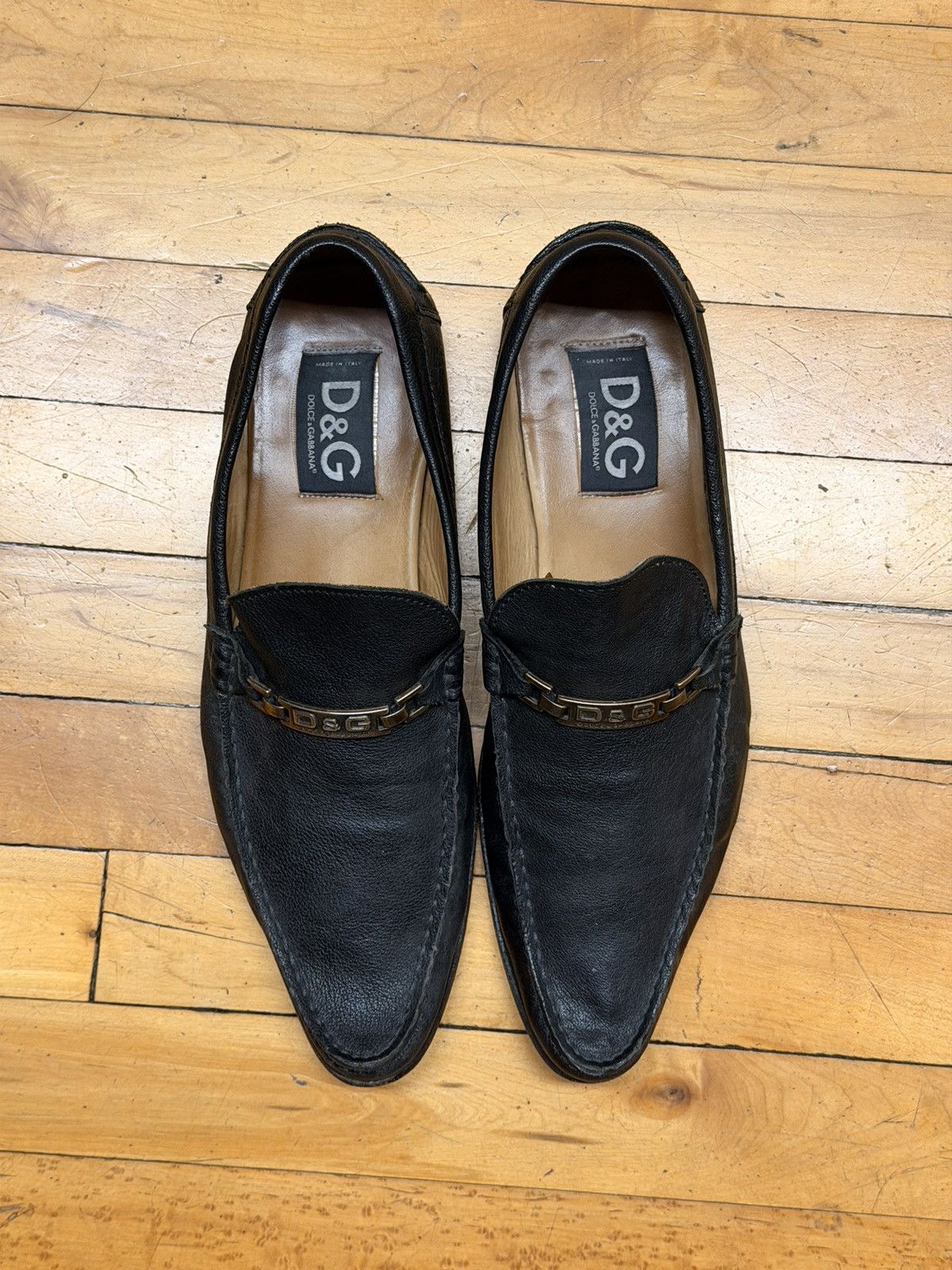 Dolce & Gabbana Dolce & Gabbana Black Leather Loafers Size US 11 / EU 44 - 3 Thumbnail