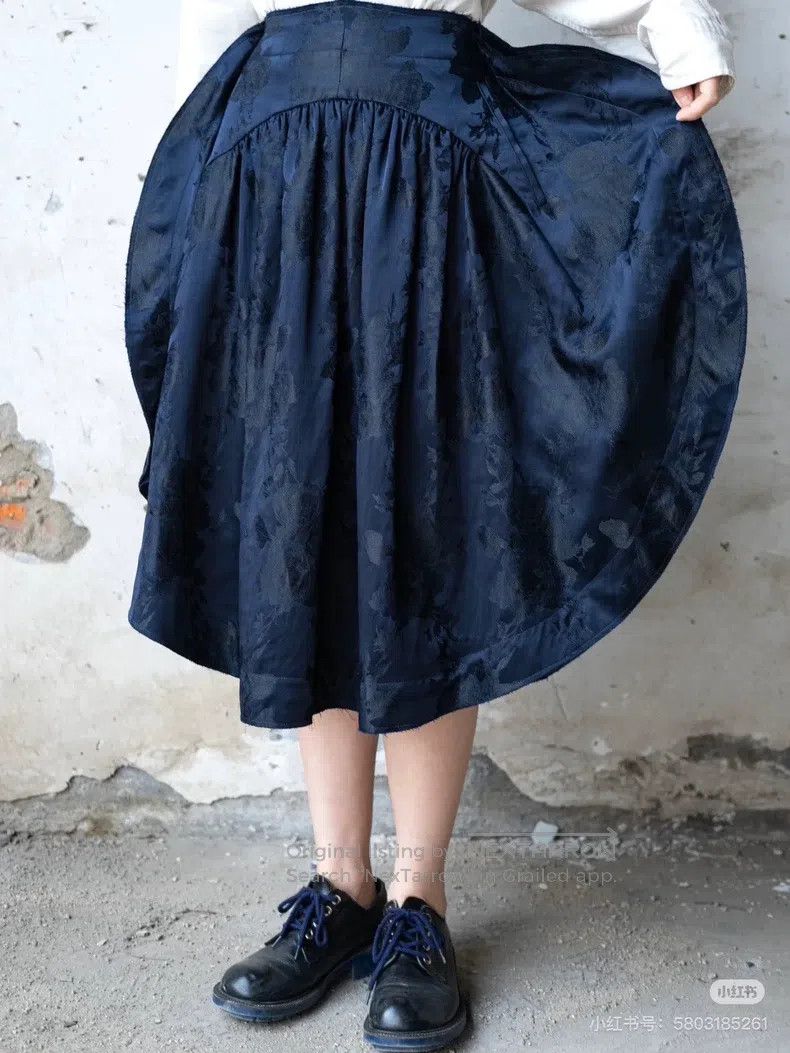 Comme des Garcons Comme Des Garcons size S Main line blue jacquard satin ski Size 22" - 9 Thumbnail