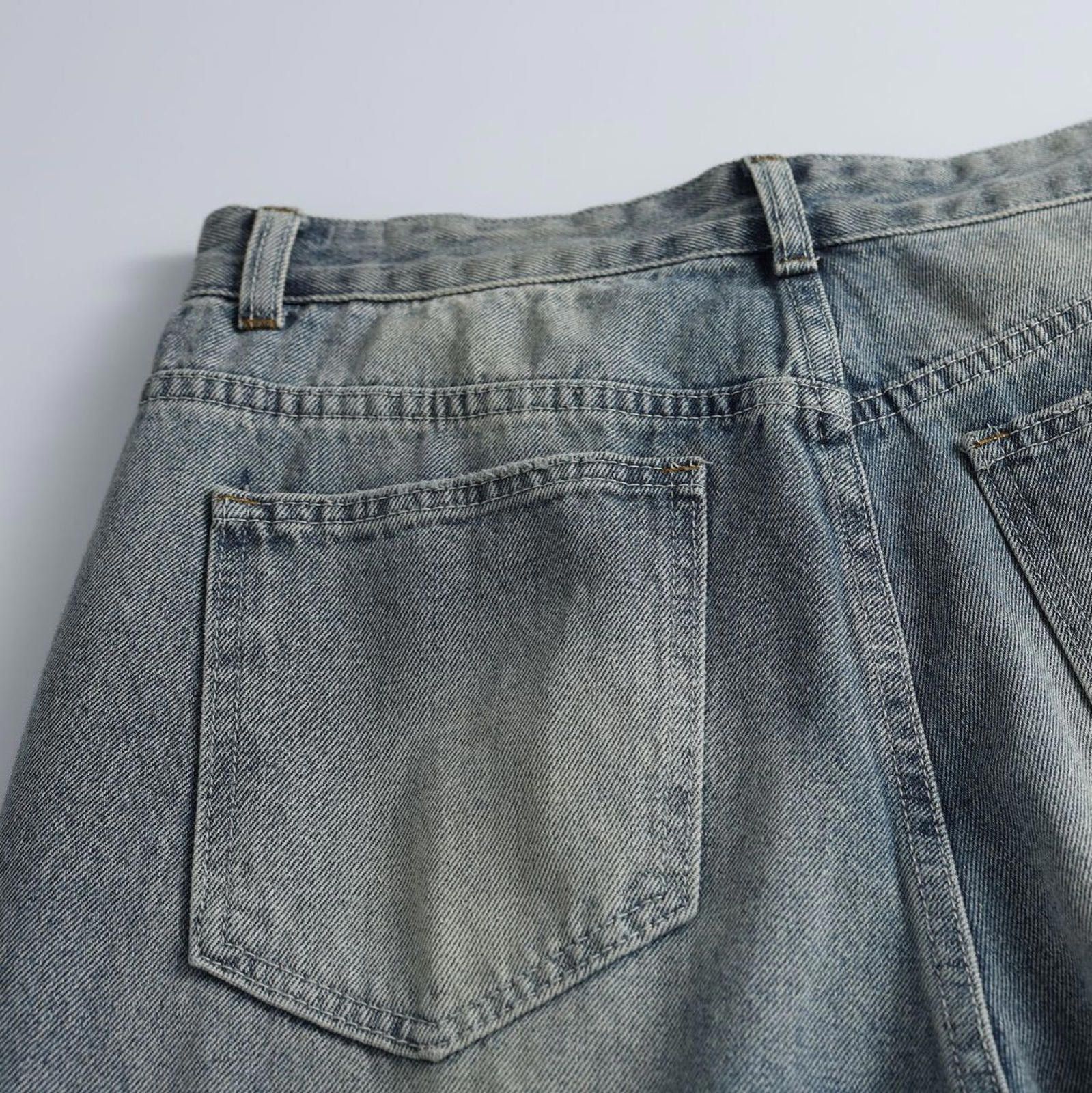 Vintage Light Blue Distressed Wide Leg Denim Jeans, Baggy Fit Size US 30 / EU 46 - 6 Thumbnail