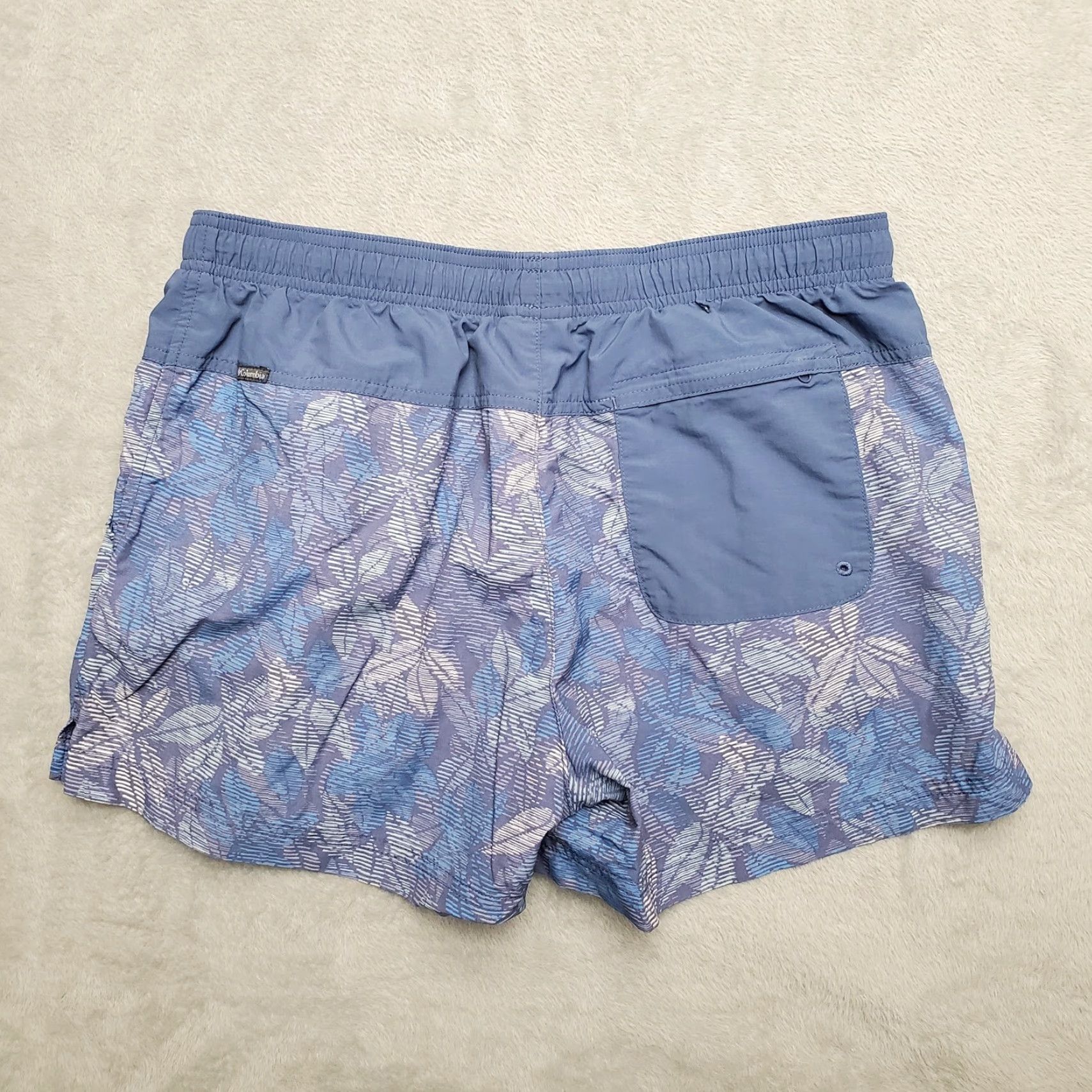 Vintage Columbia Shorts Womens M Blue 100% Nylon Performance Fishing Beach Outdoor Casual Pockets Drawstring Front Flat Front Size 32" / US 10 / IT 46 - 5 Thumbnail