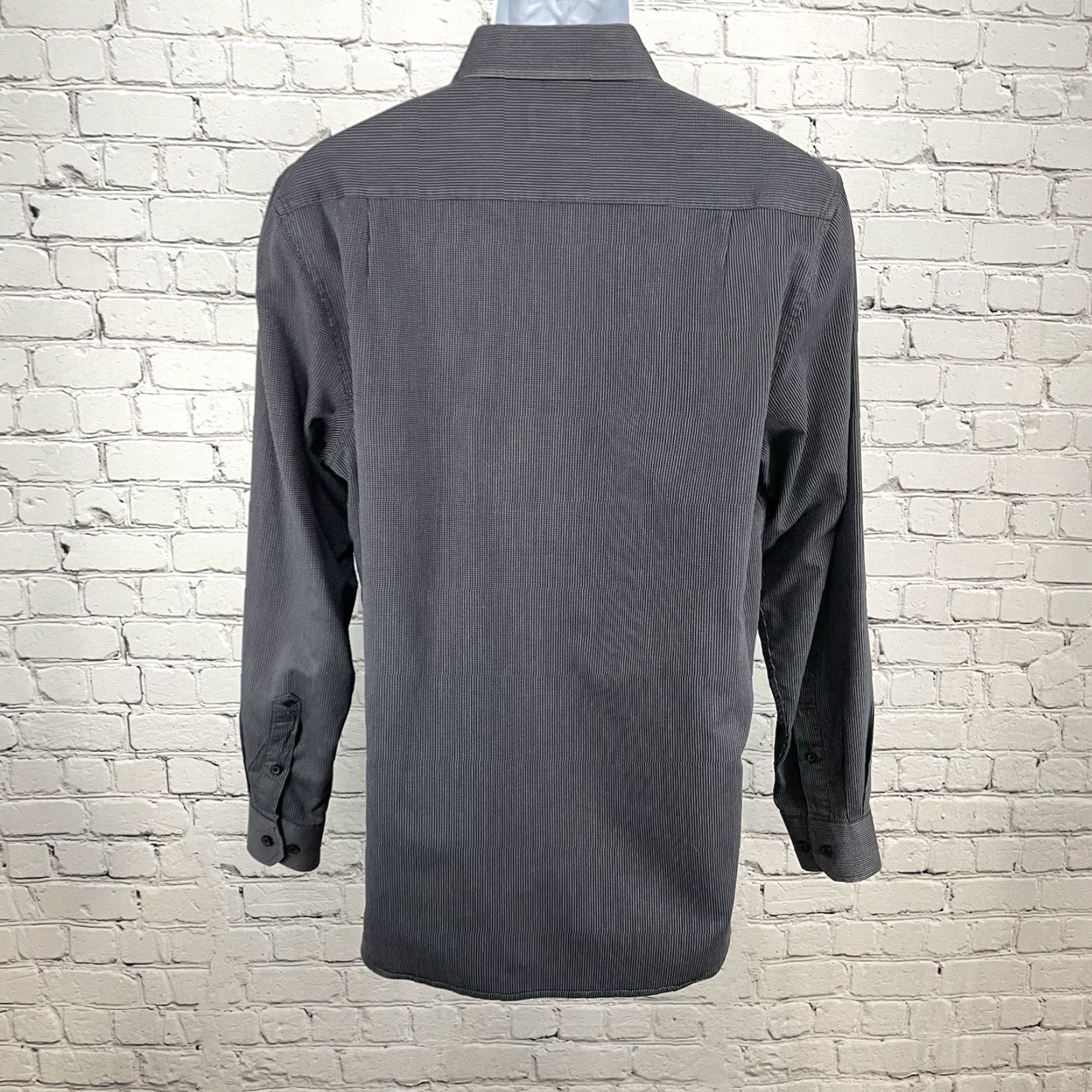 Joseph Abboud Joseph Abboud Gray Button Down Shirt Medium Long Sleeve Casual Business Mens Size 40R - 2 Thumbnail
