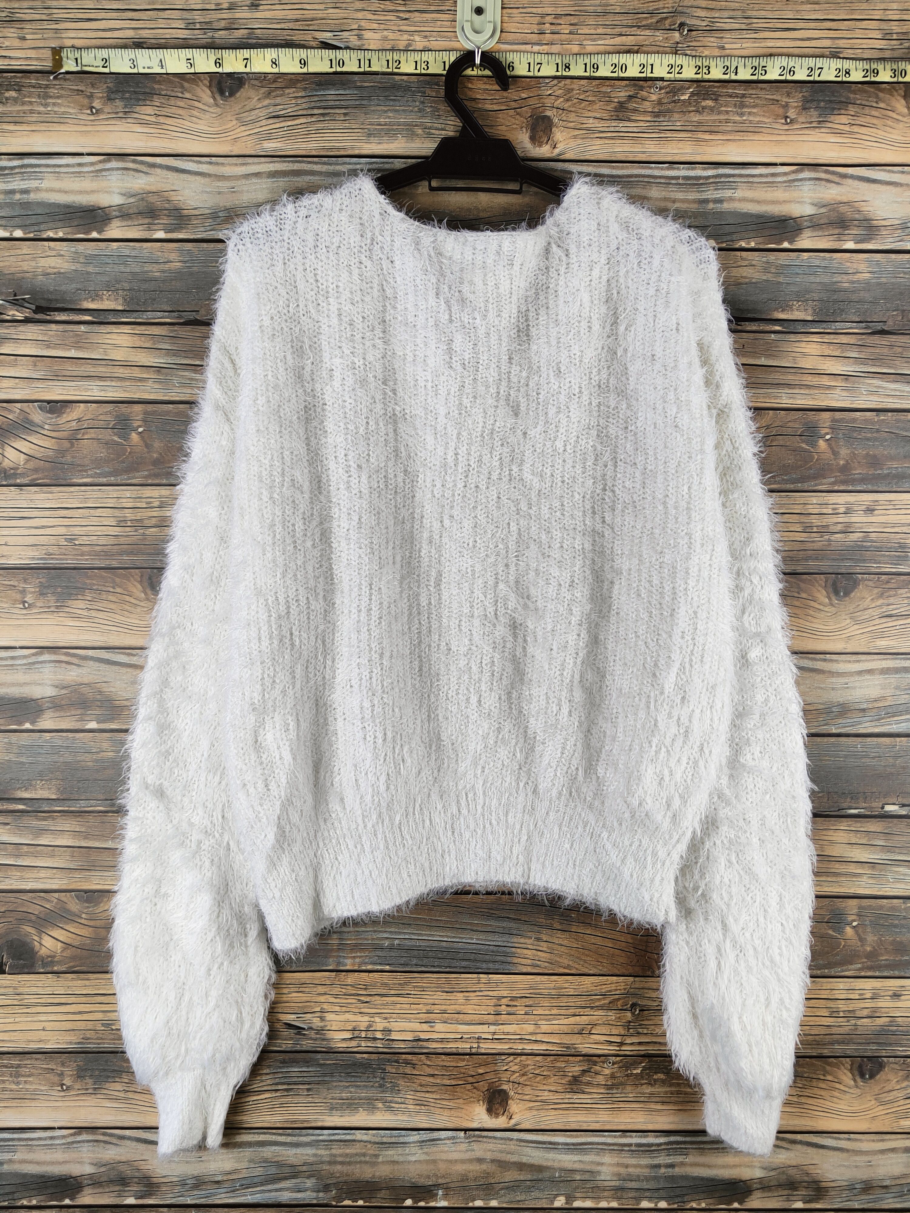 Japanese Brand DL Emsexcite White Fur shaggy Mohair Knitwear #46-1000 Size M / US 6-8 / IT 42-44 - 7 Thumbnail