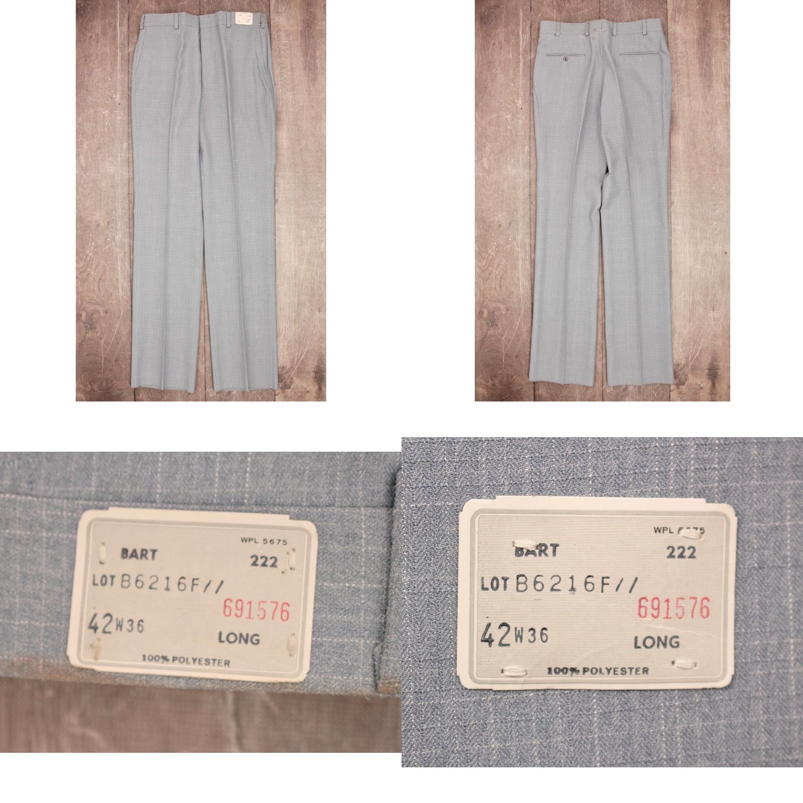 Vintage VINTAGE Men's VTG NOS 70s Light Blue Leisure Suit Sz 42 Long 1970s Polyester Disco 3 PC Size 42R - 8 Thumbnail