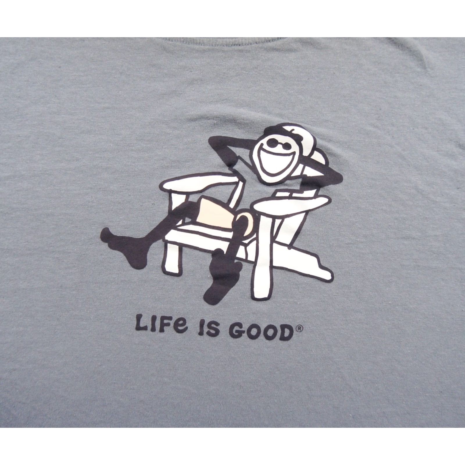 Life is Good Life is Good Shirt Mens XL Gray Long Sleeve Graphic Tee Adult Regular Crew Neck Cotton Knit Size US XL / EU 56 / 4 - 2 Thumbnail