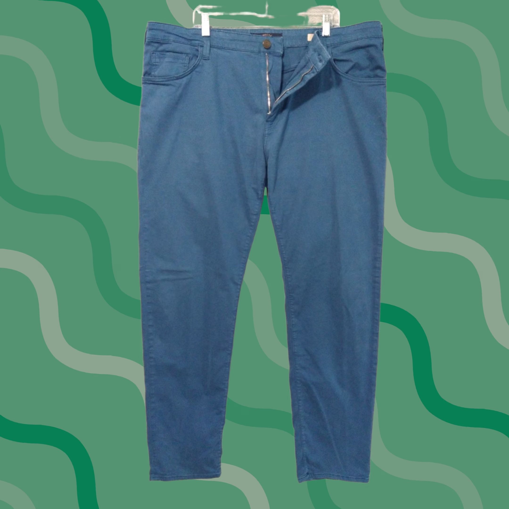 Mavi Mavi Zach Pants Mens 44x36 Blue Chino Straight Leg Stretch Mid Rise Twill Casual Pants Mens Blue 44 Regular Straight Mens Size US 44 / EU 60 - 1 Thumbnail