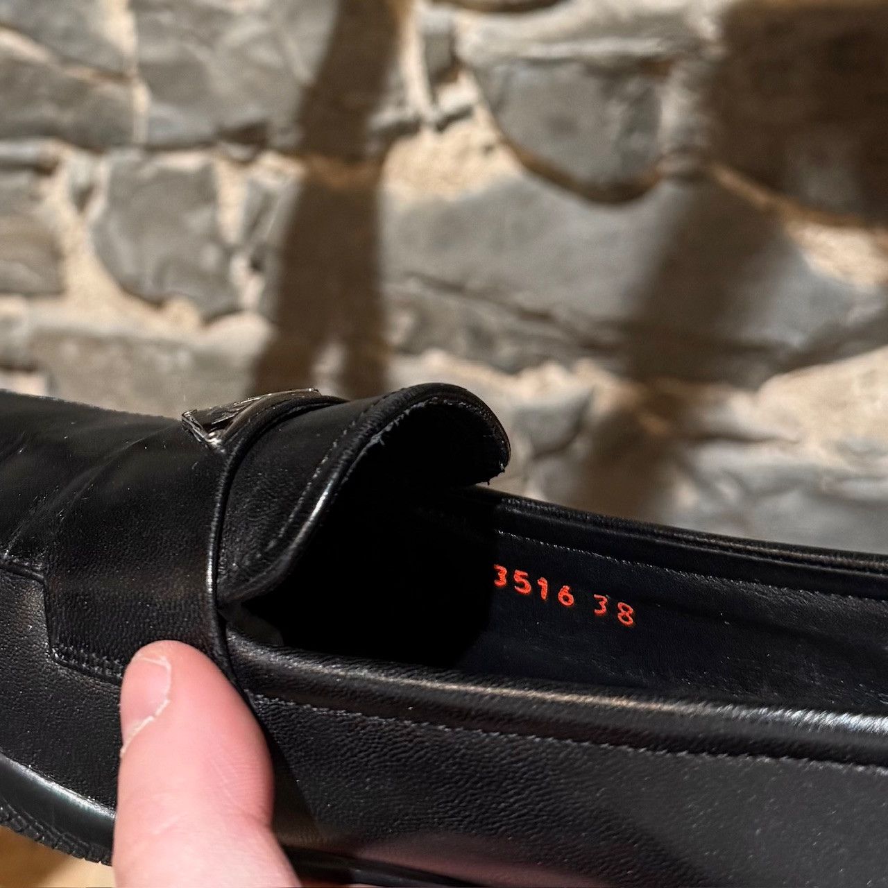 Prada Prada Linea Rossa Black Leather Triangle Emblem Loafers Size US 8 / IT 38 - 12 Thumbnail
