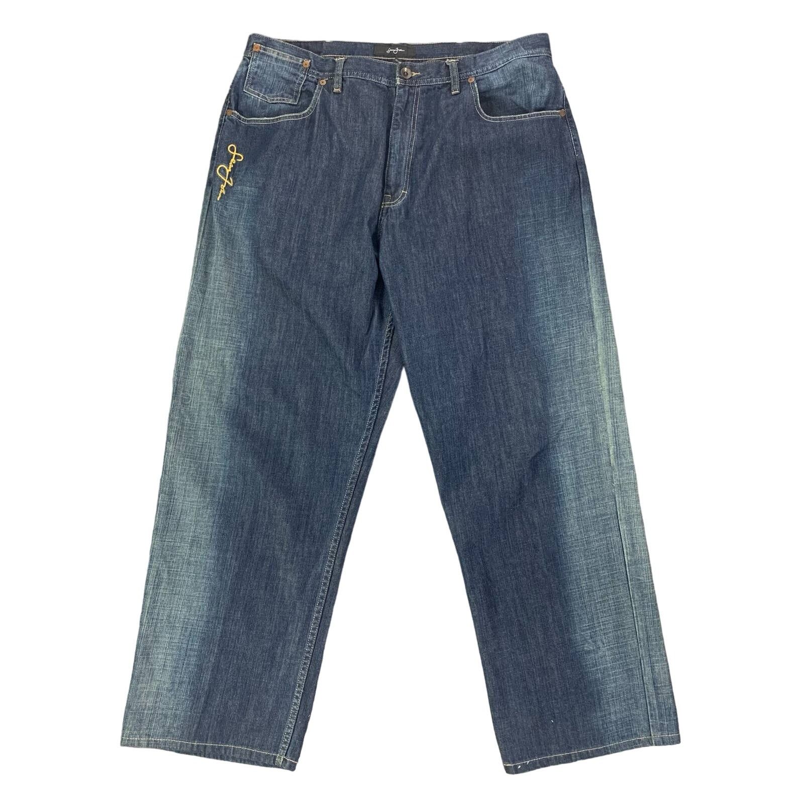 Vintage Blue Faded Sean John Baggy Wideleg Jeans Size 38 90s