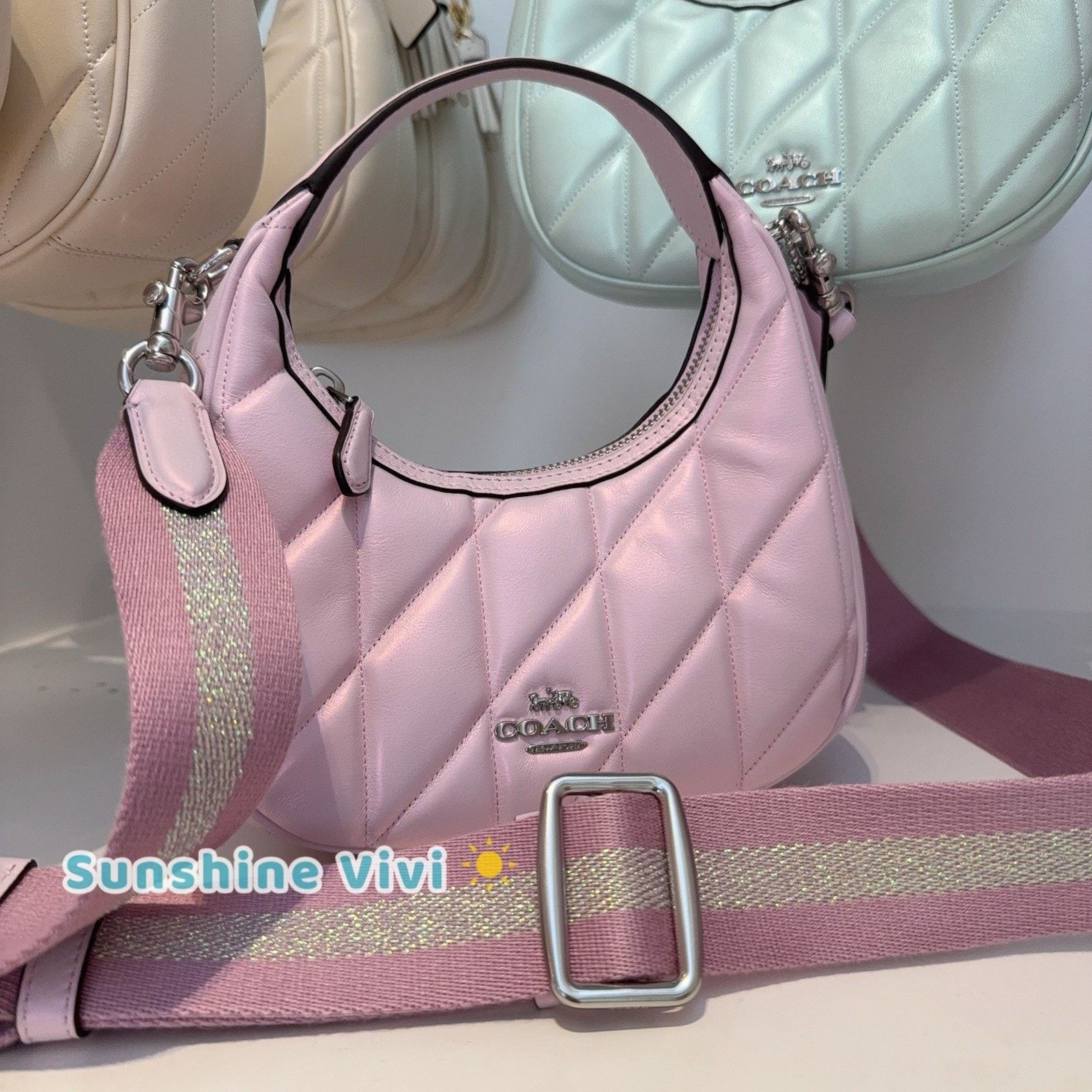 Coach NWT Coach Carmen Mini Crossbody Bag CBI46 Silver/Pink Size ONE SIZE - 2 Thumbnail