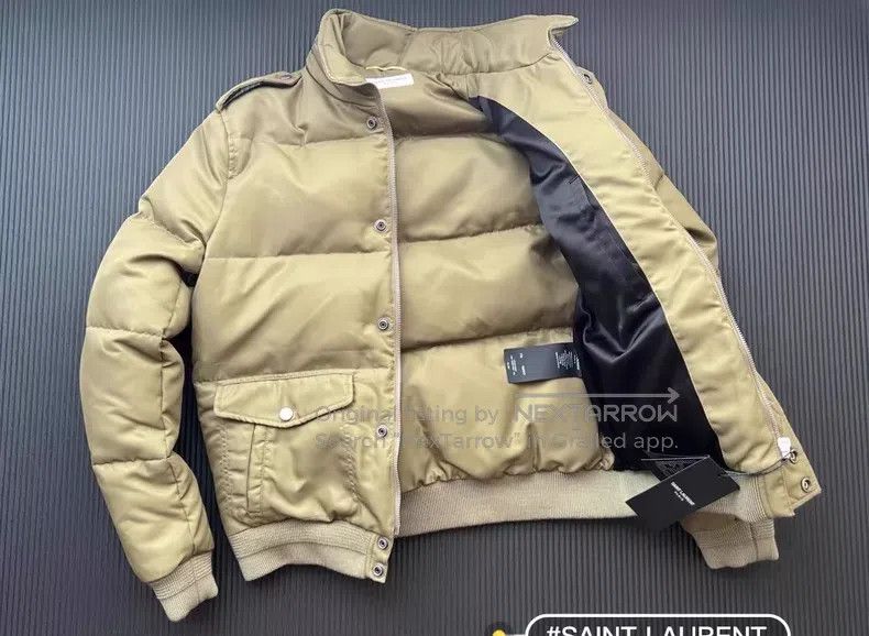 Saint Laurent Paris Saint Laurent Paris Green Shoulder Patch Zipper Down Jacke Size US M / EU 48-50 / 2 - 7 Thumbnail