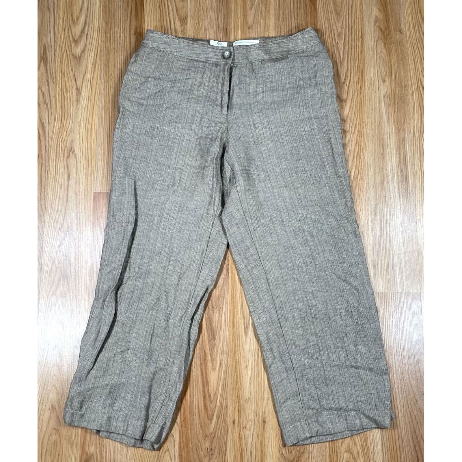 J. Jill J. Jill Pants Womens 6 Beige Linen Blend Straight Leg Below Waist Vintage? No (Follow rules) Size 28" / US 6 / IT 42 - 2 Thumbnail