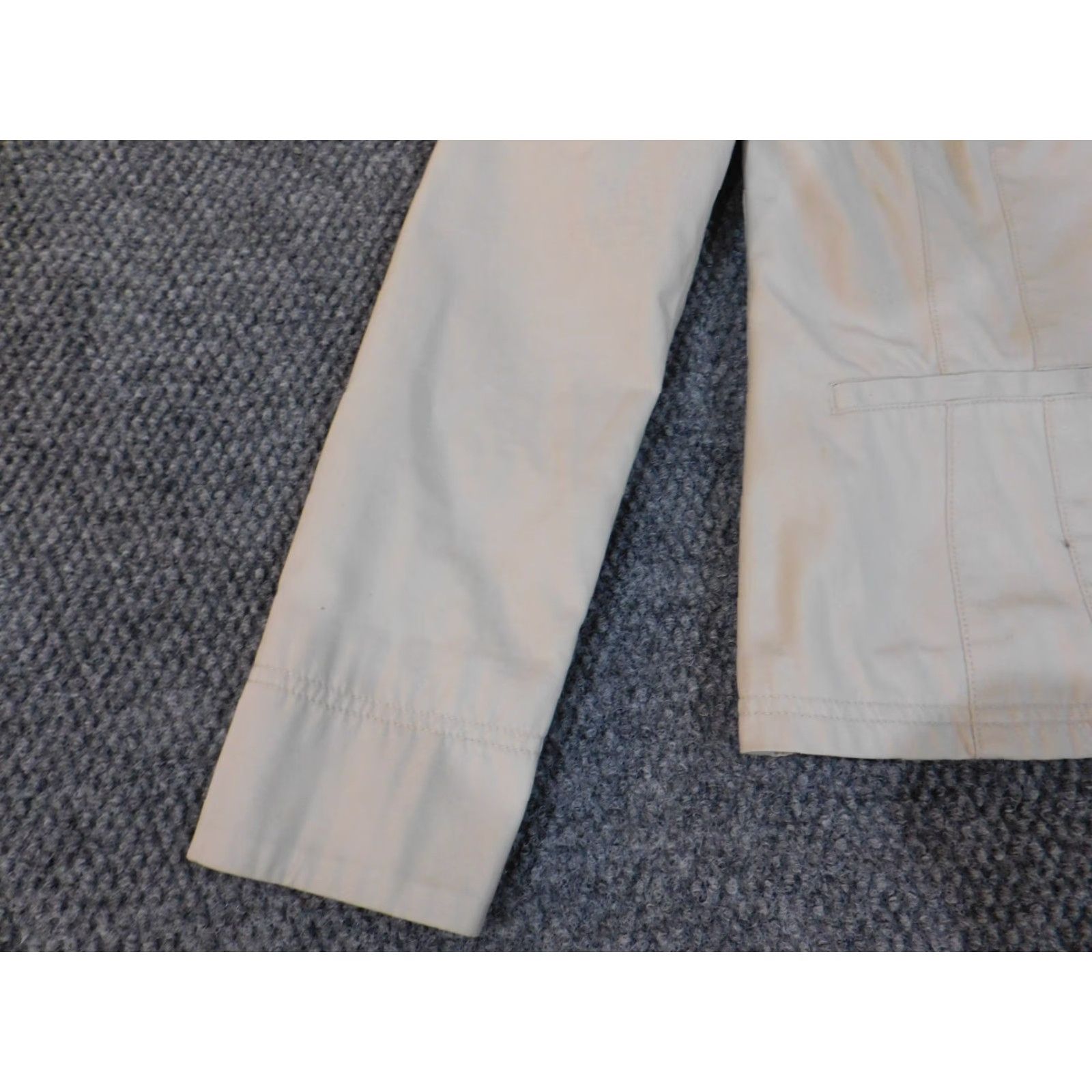 Vintage L.L. Bean Jacket Trench Coat Womens 0 Beige Lined Canvas Button Retro Classic Casual Fall Spring Womens Size XS / US 0-2 / IT 36-38 - 6 Thumbnail