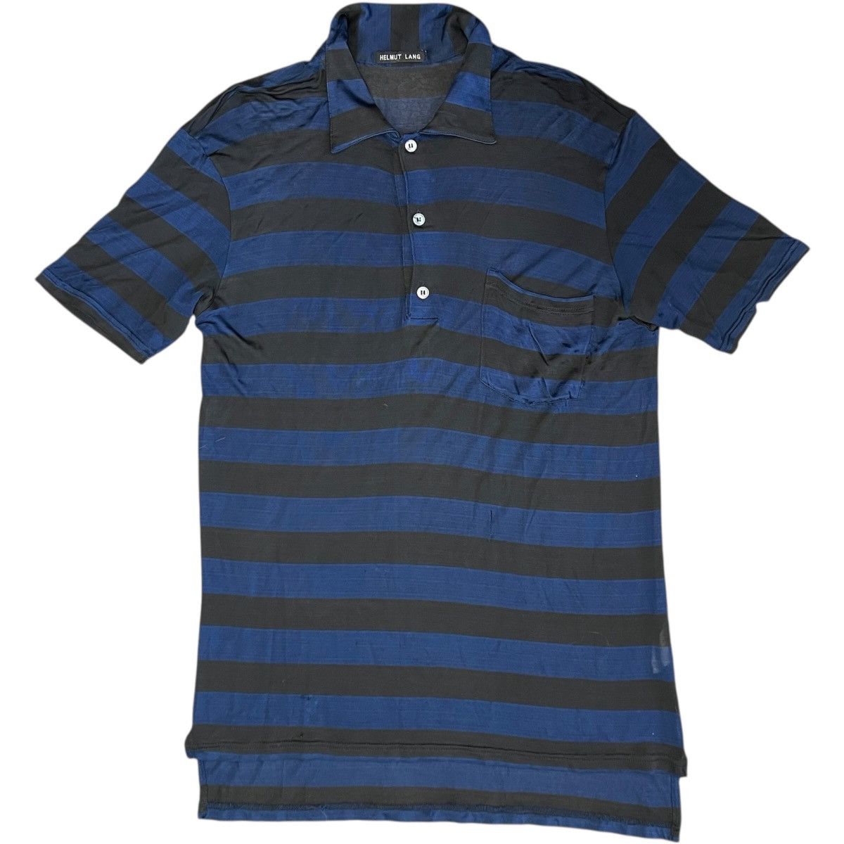 Helmut Lang HELMUT LANG 90's Middle Length Horizontal Stripes Polo Size US M / EU 48-50 / 2 - 1 Thumbnail