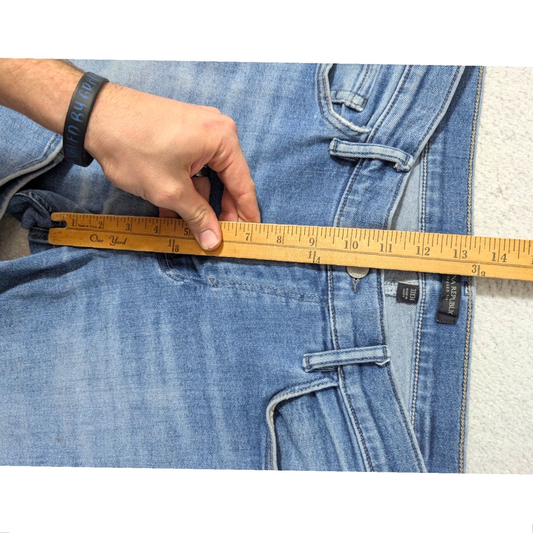 Banana Republic Banana Republic Jeans Mens 33x34 Blue Tapered Fit Ascent Wash Denim Stretch Size US 33 - 4 Thumbnail