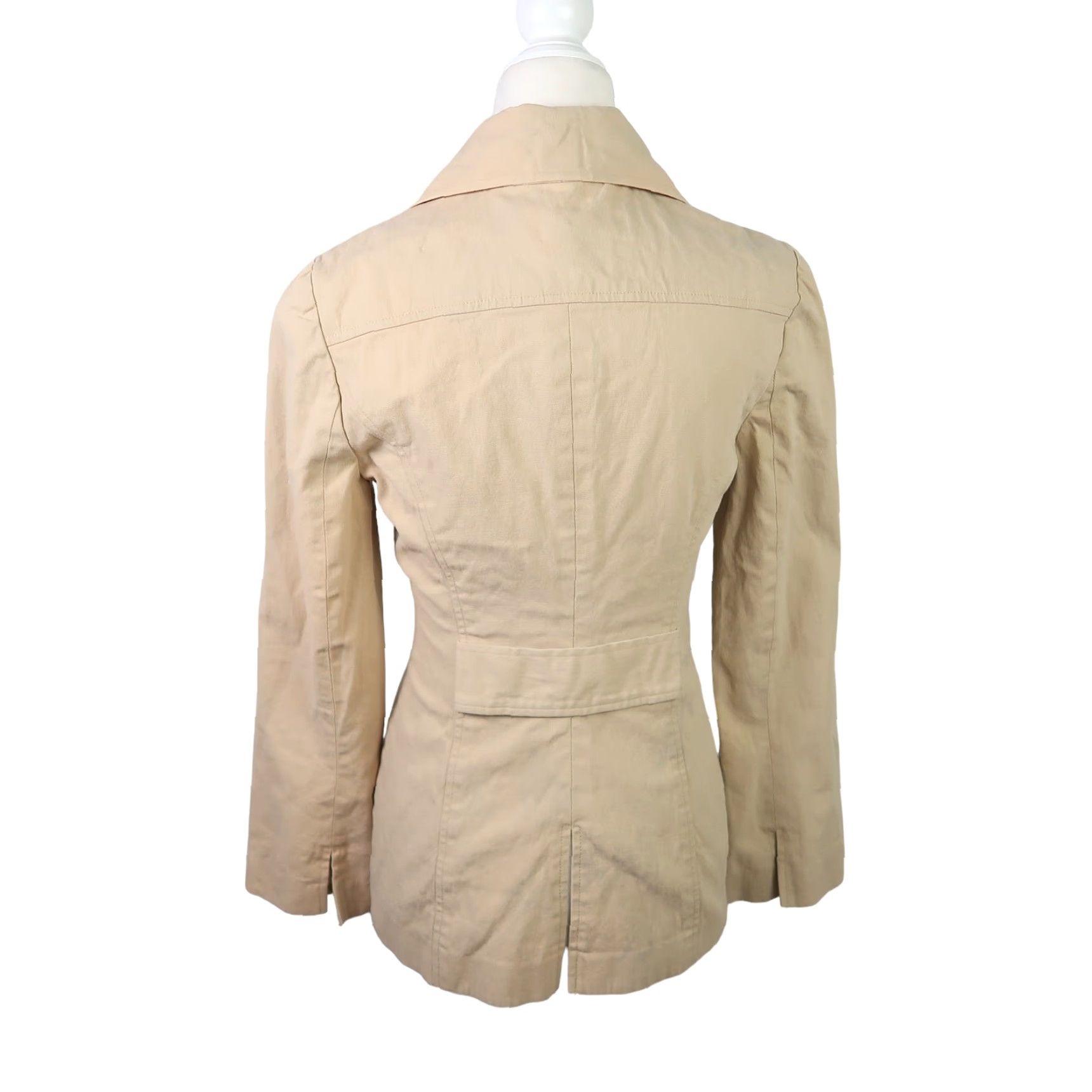 Guess VINTAGE Guess Khaki Tan Double Breasted Jacket S Mens/Adults, Cotton, 90s, Casual, Regular Fit, 25" Length Size S / US 4 / IT 40 - 4 Thumbnail
