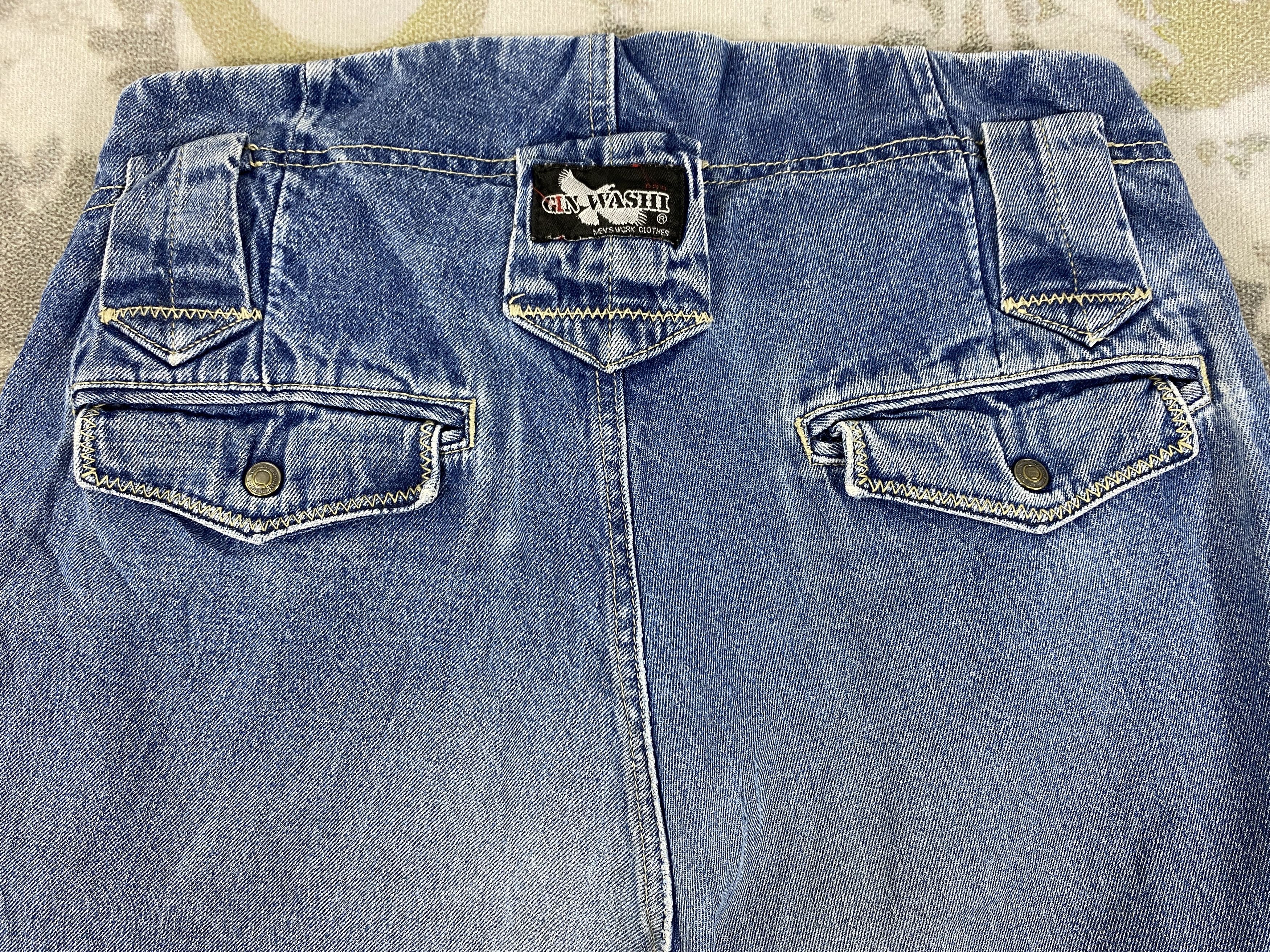 Japanese Brand Vintage Gin Washi Baggy Distressed Jeans 31x30 Denim- JN3827 Size US 31 - 4 Thumbnail