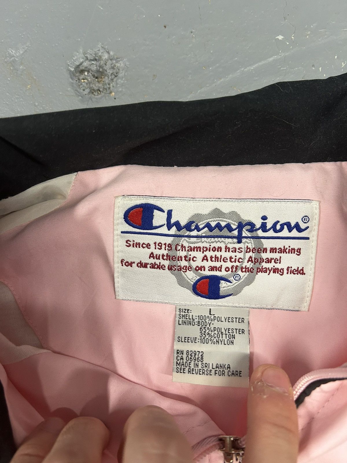 Champion × Vintage Crazy Vintage Y2K Essential Pink Champion Windbreaker Jacket Size US L / EU 52-54 / 3 - 3 Thumbnail