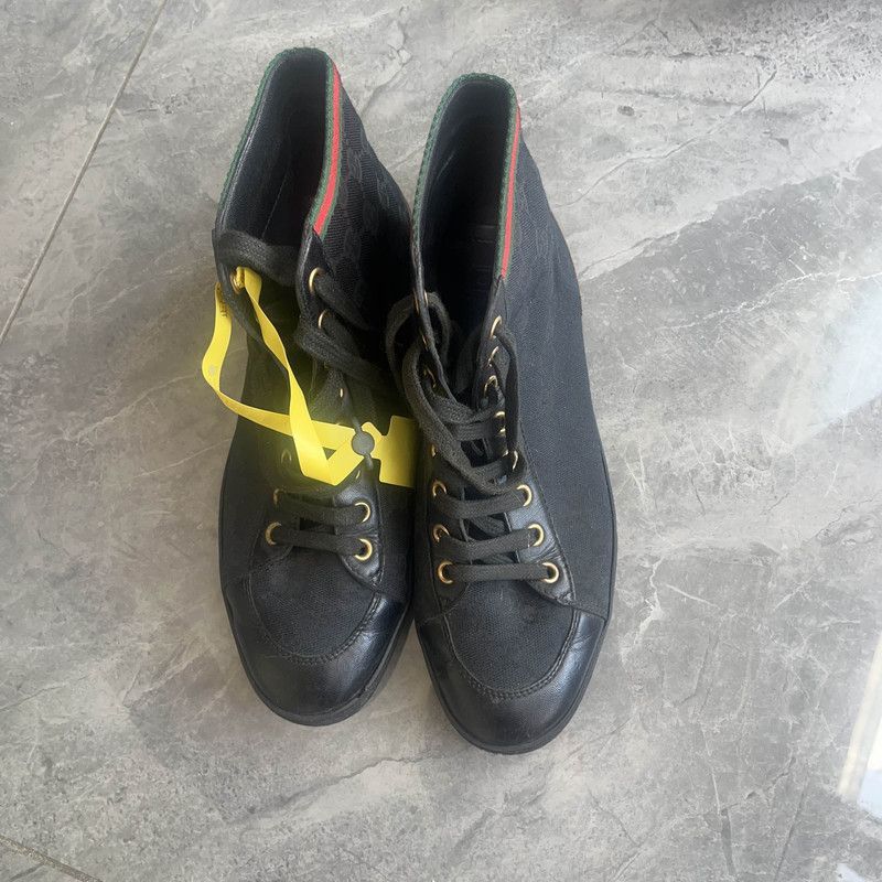 Gucci Gucci High-Top Fashion Sneakers in Black -2508 Size US 5.5 / EU 38 - 2 Thumbnail
