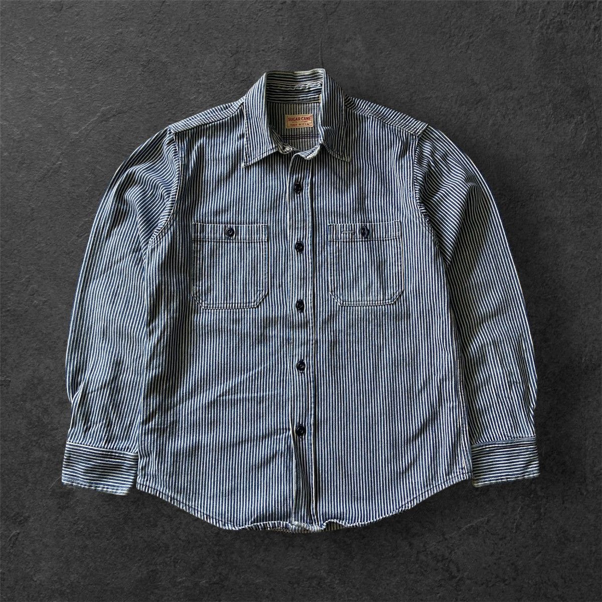 Sugar Cane Sugar Cane Hickory Stripe Work Shirt - Made In USA Size US M / EU 48-50 / 2 - 1 Thumbnail