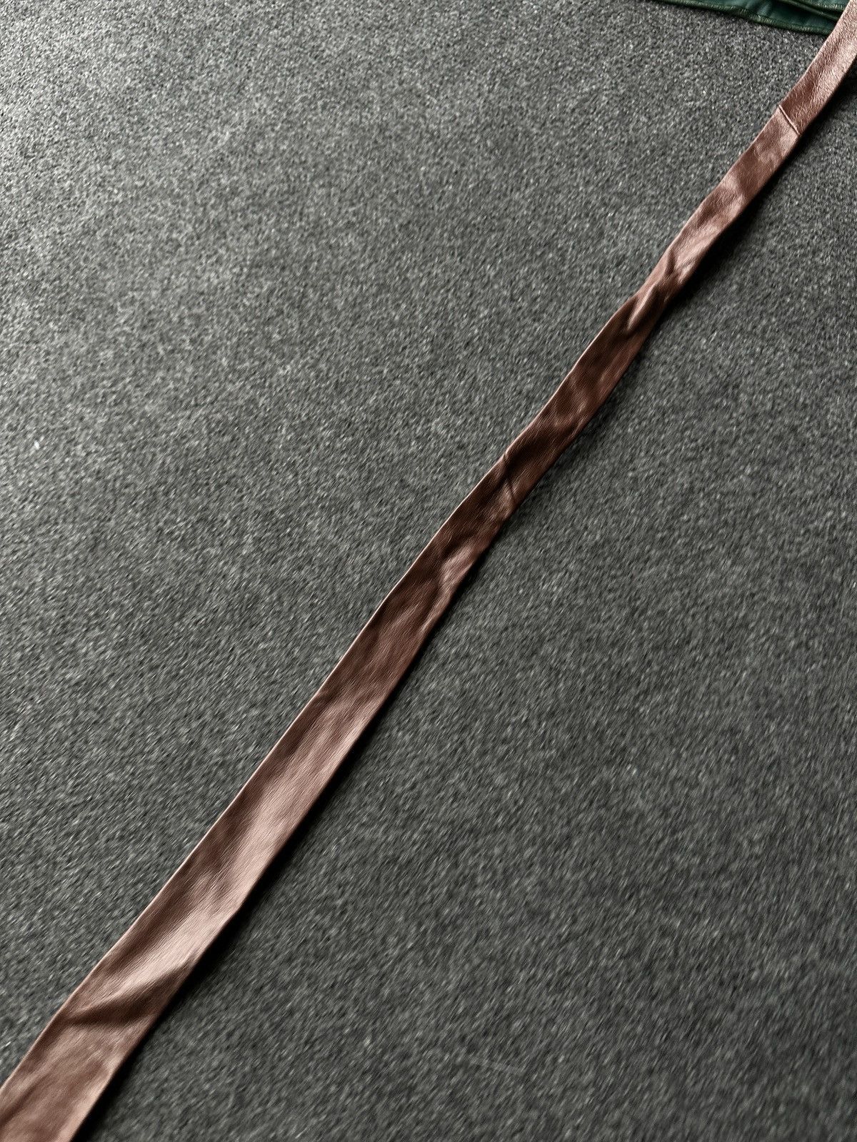 Other 🚨 LEATHER BROWN ITALY TIE LUXURY VNTG RARE OLD MONEY Size ONE SIZE - 12 Thumbnail