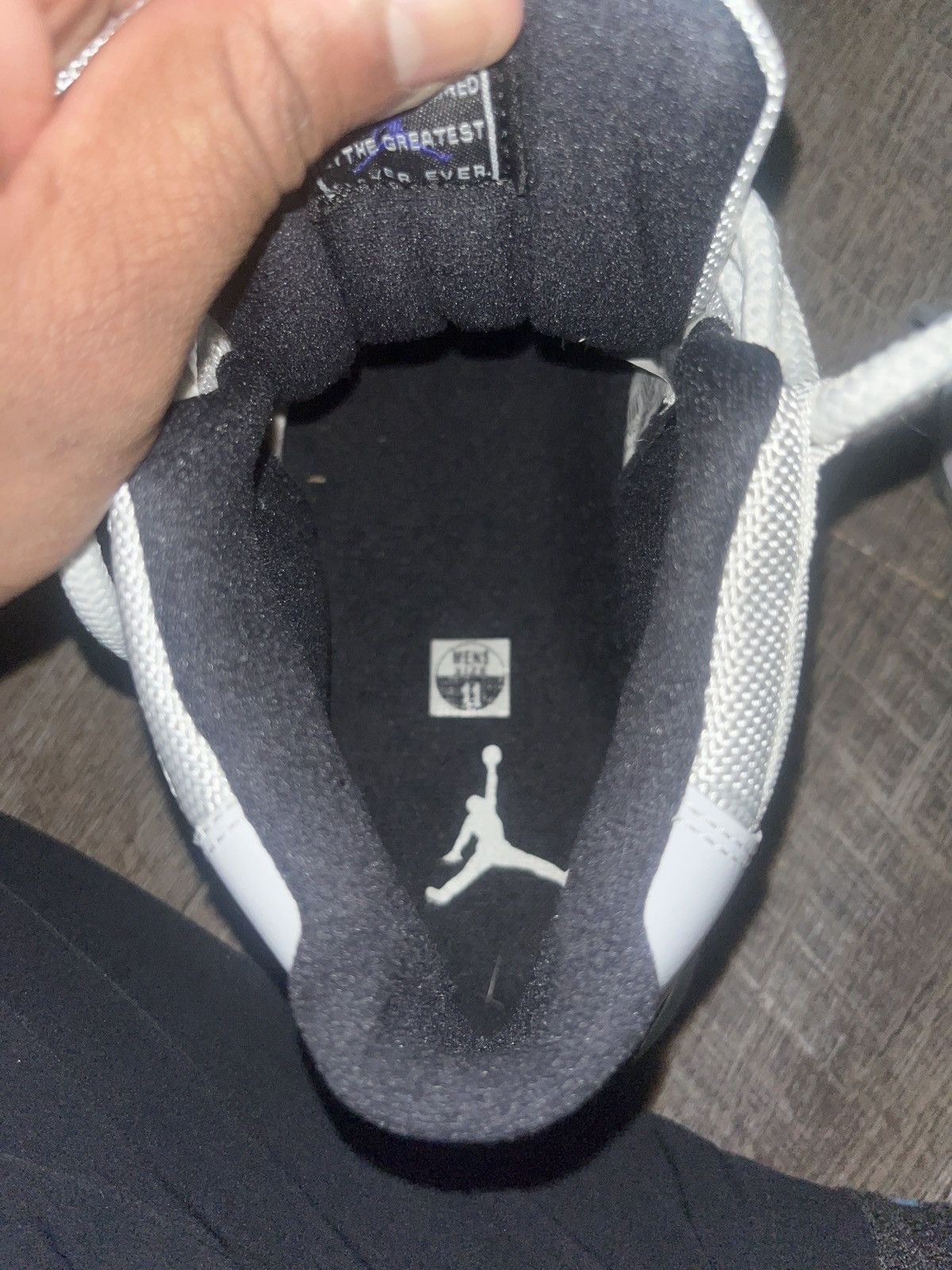 image of Air Jordan 11 Retro Concord Shoes in White, Men's