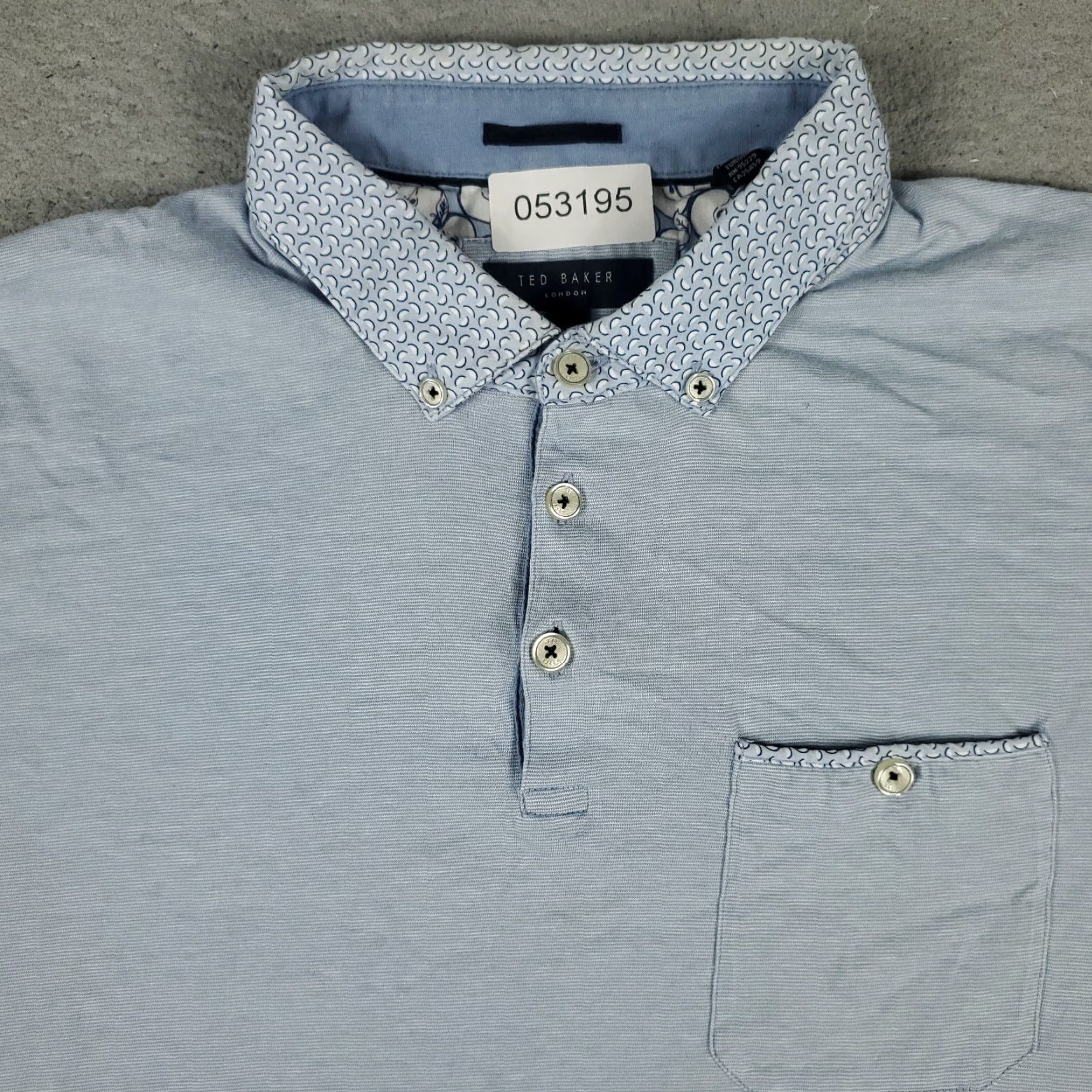 Ted Baker TED BAKER LONDON Polo Shirt Mens Size 6 Blue Short Sleeve Adult Shirt Regular Fit Coloured Casual 100% Cotton Size US S / EU 44-46 / 1 - 2 Thumbnail