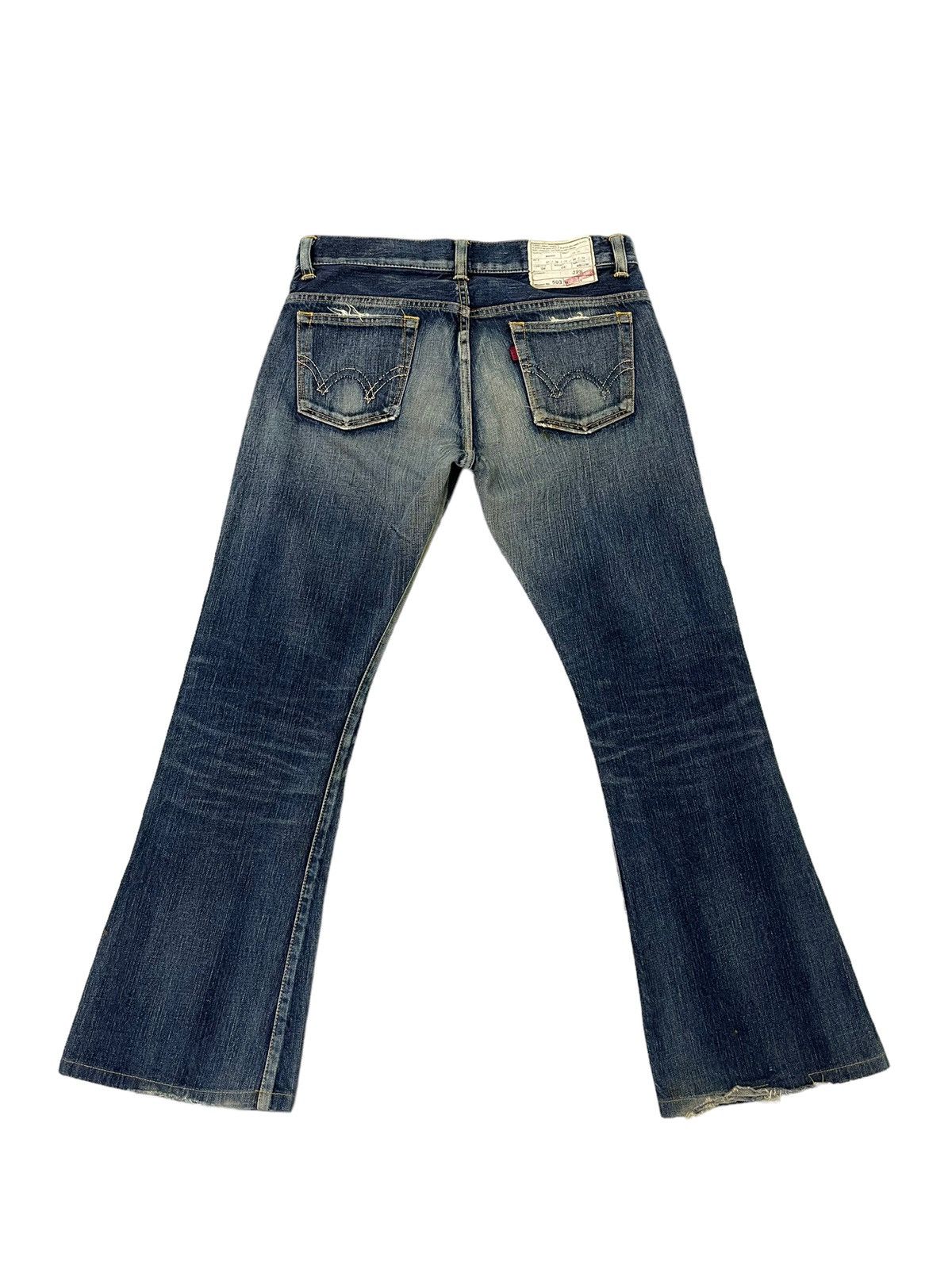 Edwin Flare Jeans Edwin Japan Faded Distress Boot Cut 7🟦9 Size US 32 / EU 48 - 11 Thumbnail