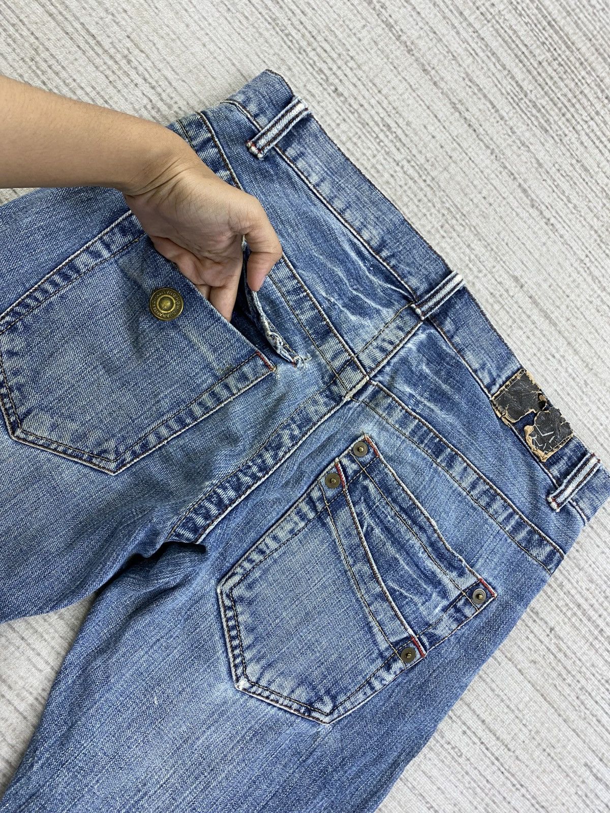 Hysteric Glamour Vintage Flared Rattle Trap Punk Distressed Denim Pants Size US 34 / EU 50 - 11 Thumbnail