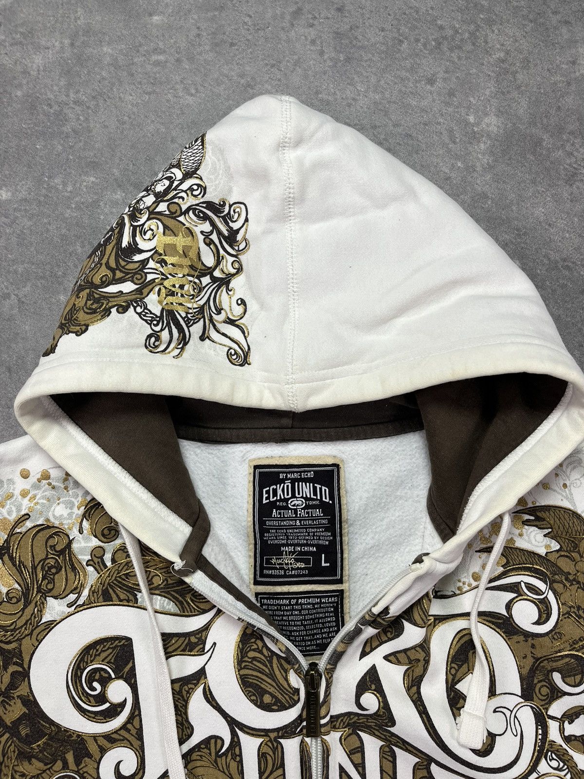 Ecko Unltd. Ecko Unltd. Big Print Logo Baggy Zip Hoodie L XL Size US L / EU 52-54 / 3 - 18 Thumbnail