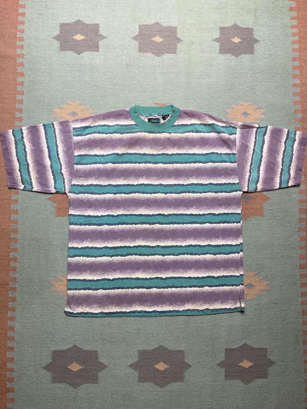Vintage VTG 80s 90s striped t shirt surf beach oversized medium Size US M / EU 48-50 / 2 - 1 Thumbnail
