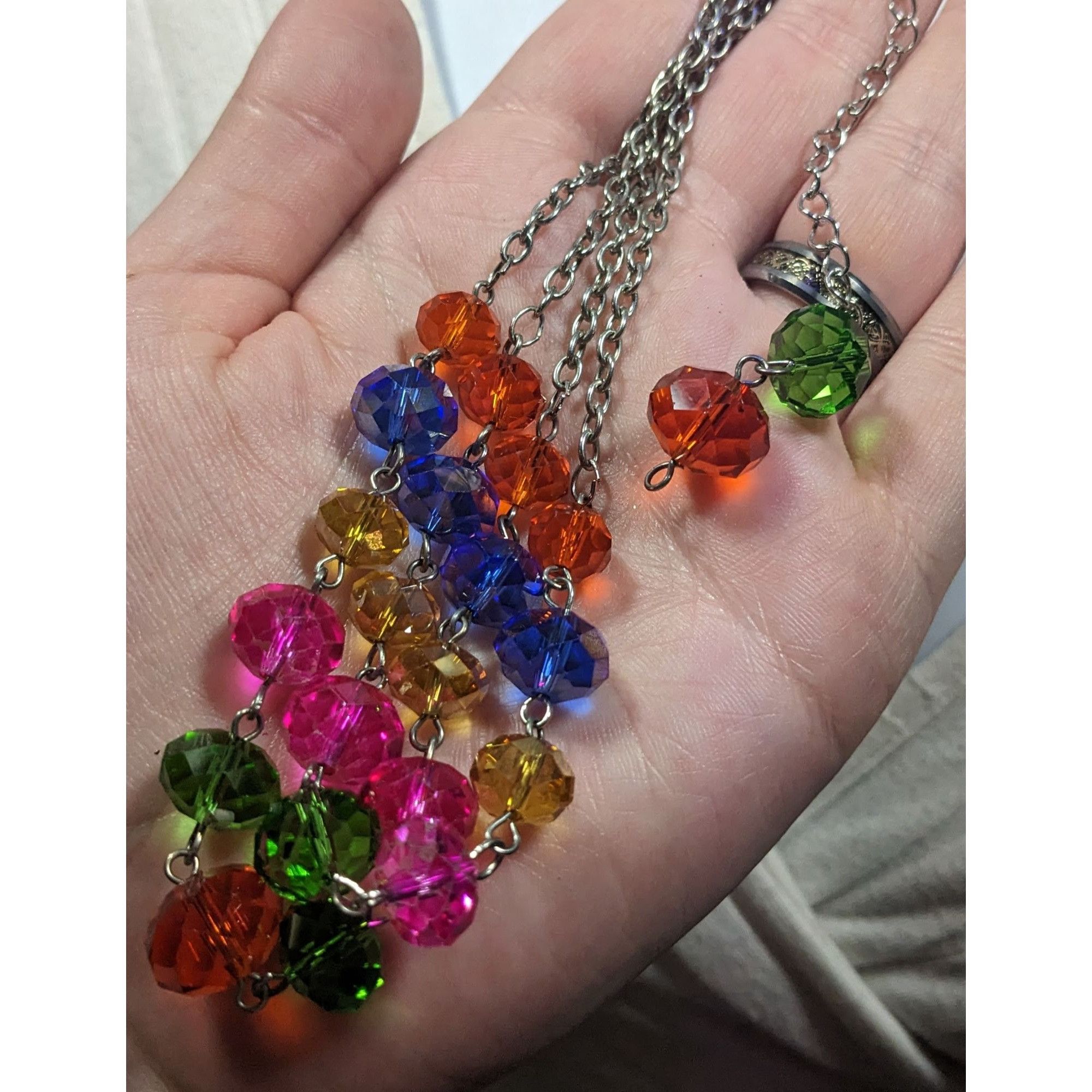 Other Candycore Sparkly Rainbow Glass Beaded Multilayer Necklace Size ONE SIZE - 6 Thumbnail