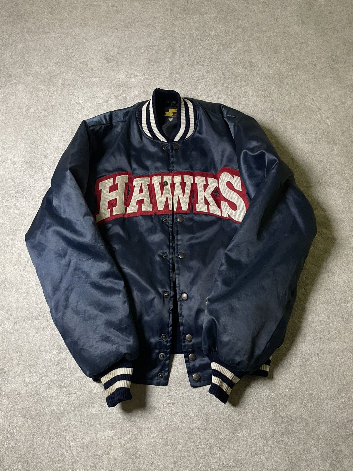 NBA SSK Vintage 90s Starter Atlanta Hawks NBA Bomber Satin RARE Size US M / EU 48-50 / 2 - 2 Thumbnail