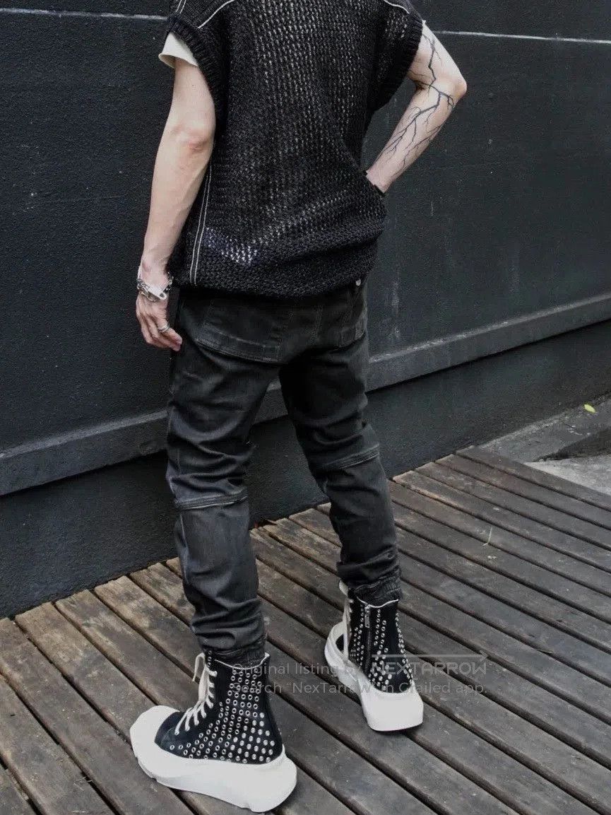 Rick Owens Rick Owens Black Curved Zip Jeans. Size US 26 / EU 42 - 9 Thumbnail