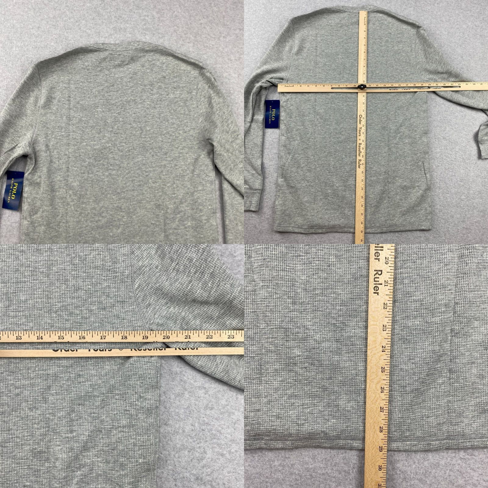Polo Ralph Lauren VINTAGE Polo Ralph Lauren Thermal Sleep Shirt Men L Gray Waffle Knit Long Sleeve NWT Size US L / EU 52-54 / 3 - 8 Thumbnail